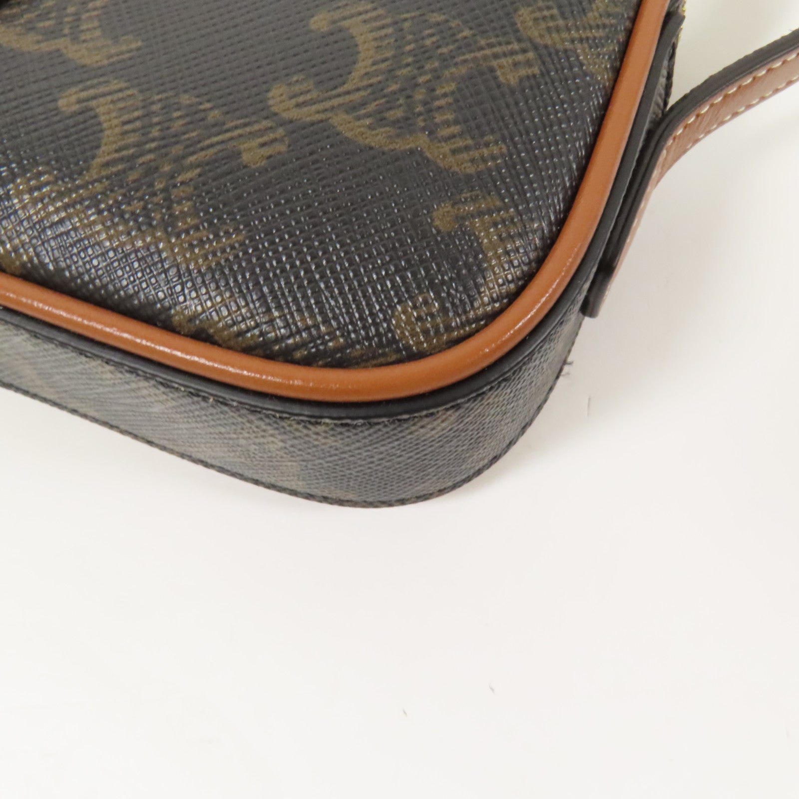 CELINE 【激減優惠】塗層帆布Shoulder Bag金扣肩背袋