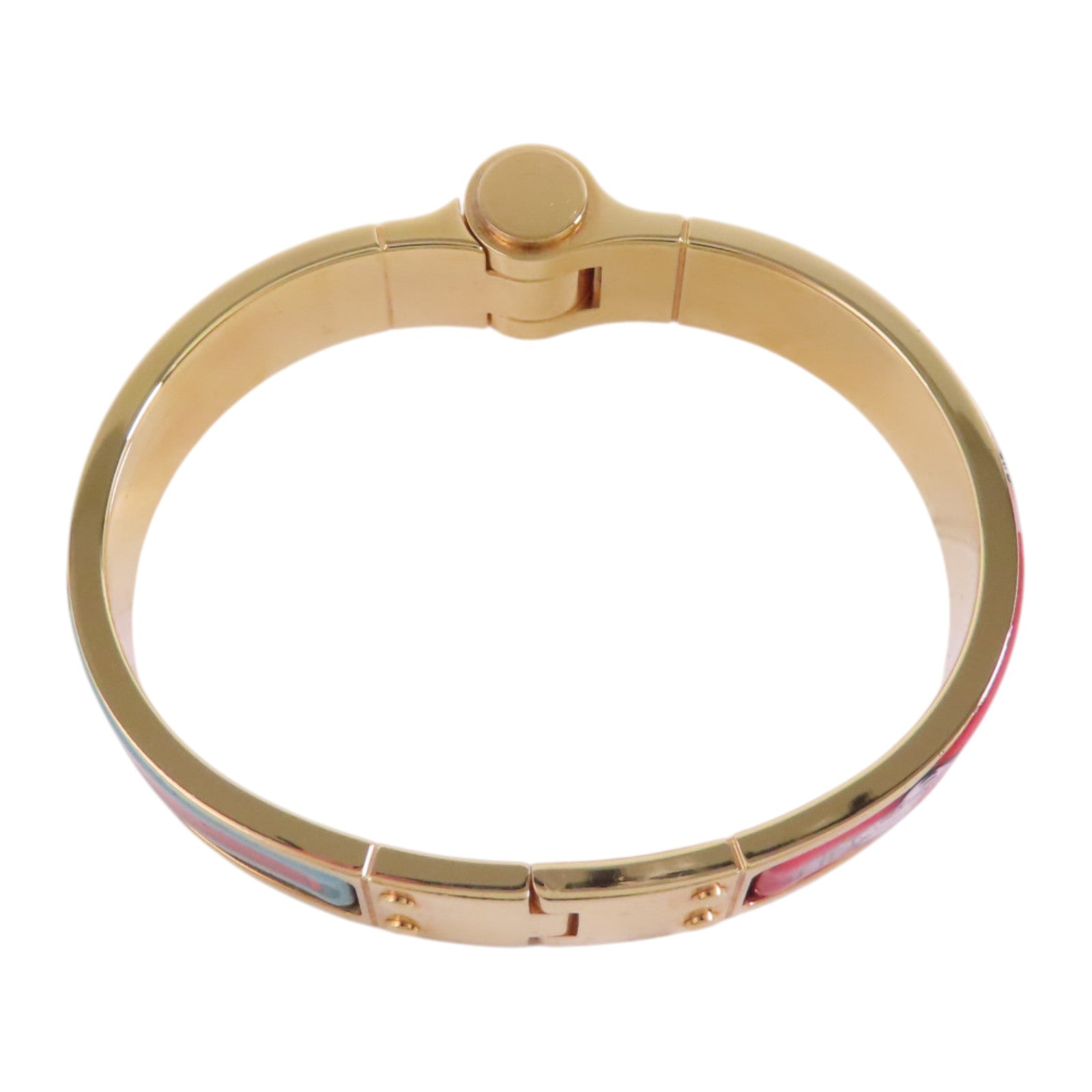 HERMES 金屬/琺瑯Hinged Bracelet金扣手鐲