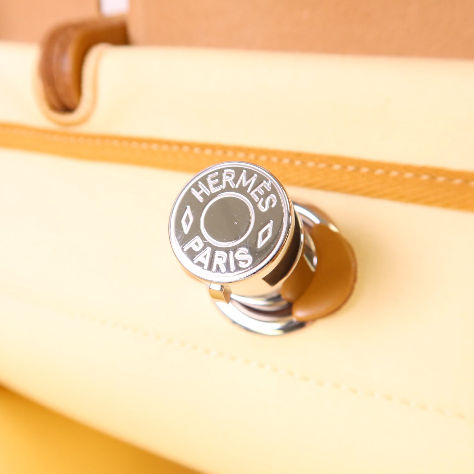 HERMES 帆布Herbag MM銀扣手挽肩背兩用袋