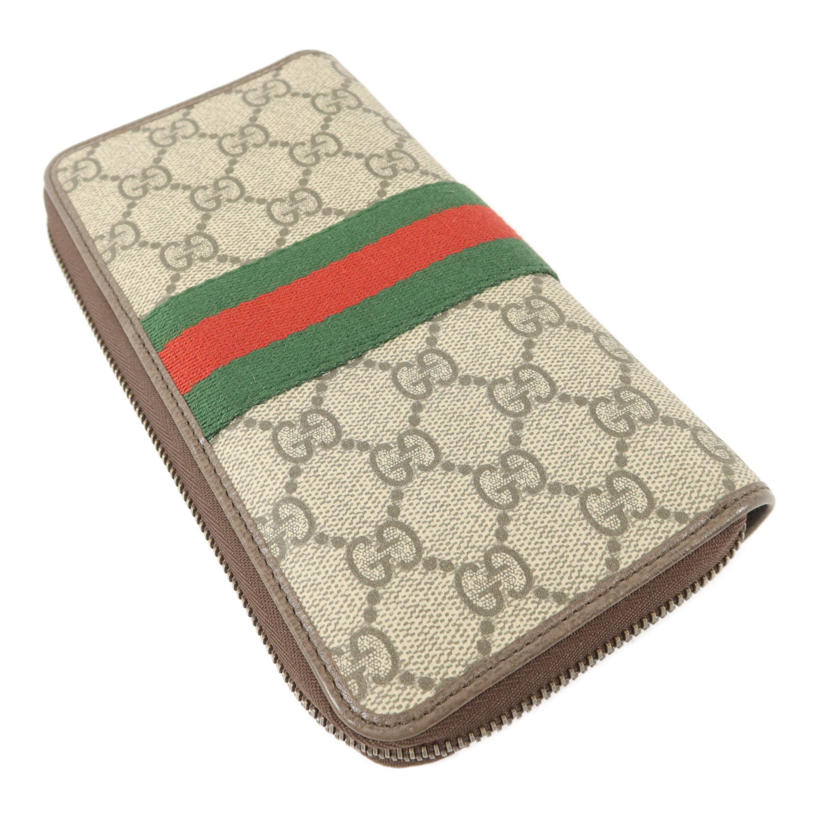 GUCCI 塗層帆布Zipper Long Wallet長錢包