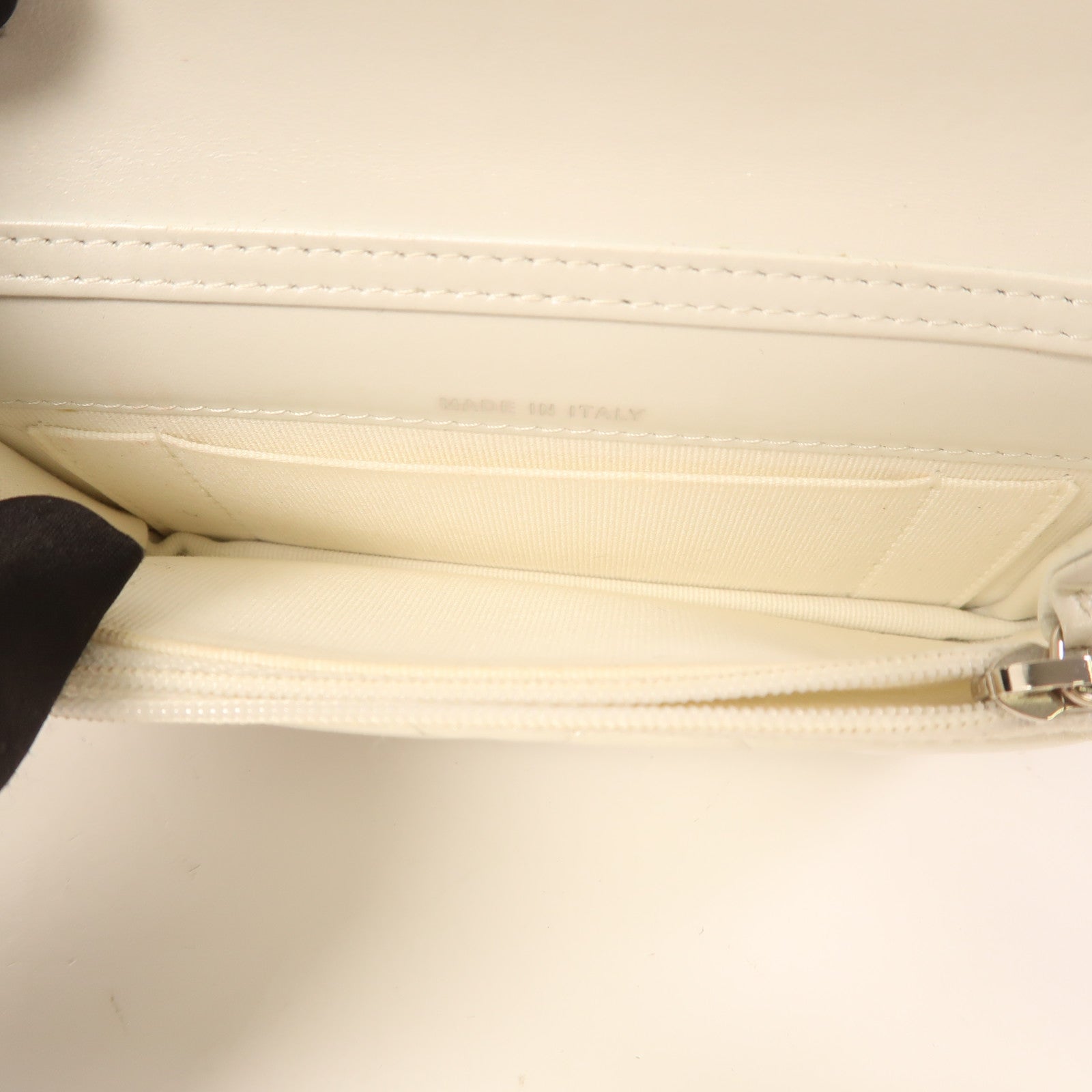 CHANEL CC Wallet On Chain Shoulder Bag Calfskin Leather White