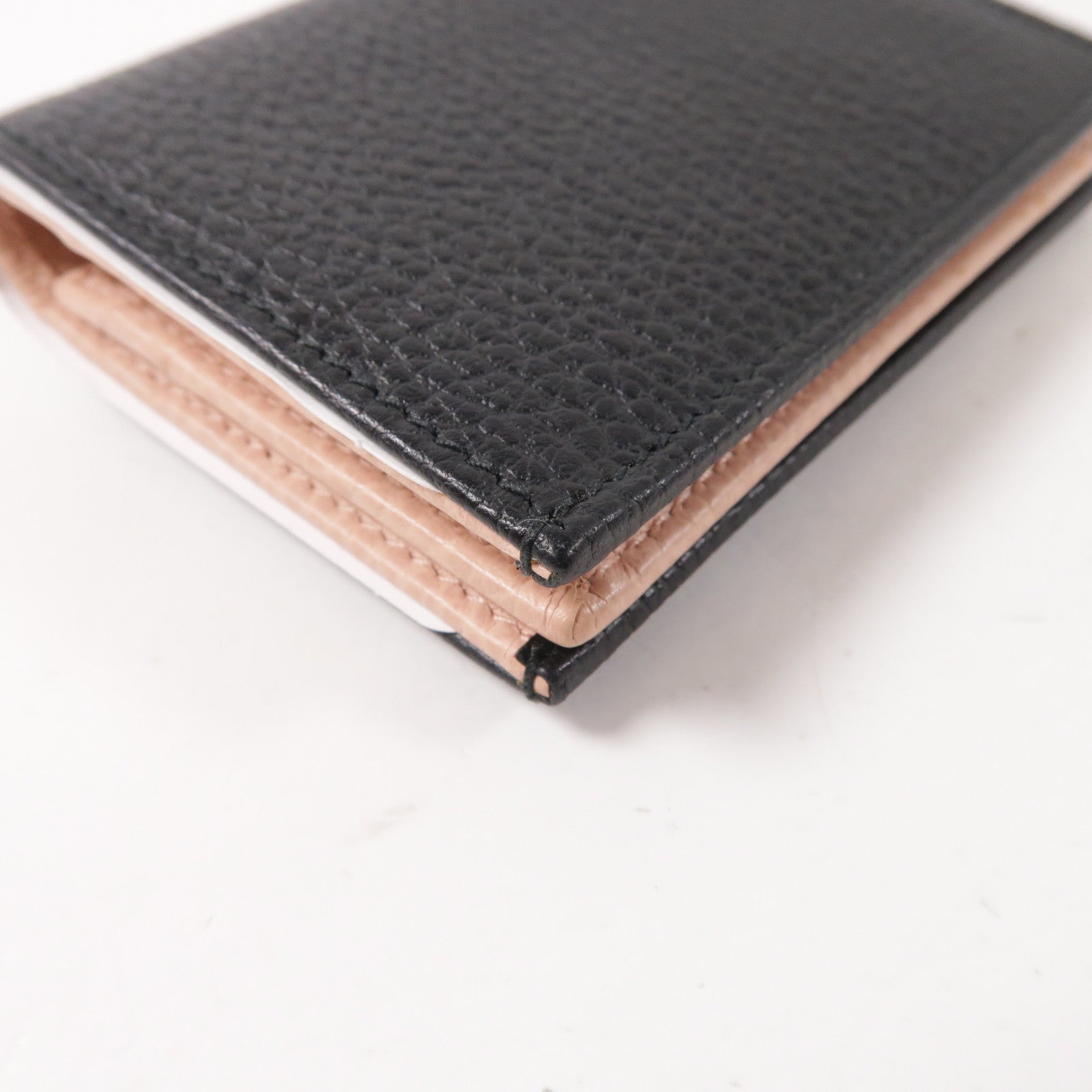 GUCCI 牛皮皮革Wallet金扣折疊錢包黑色