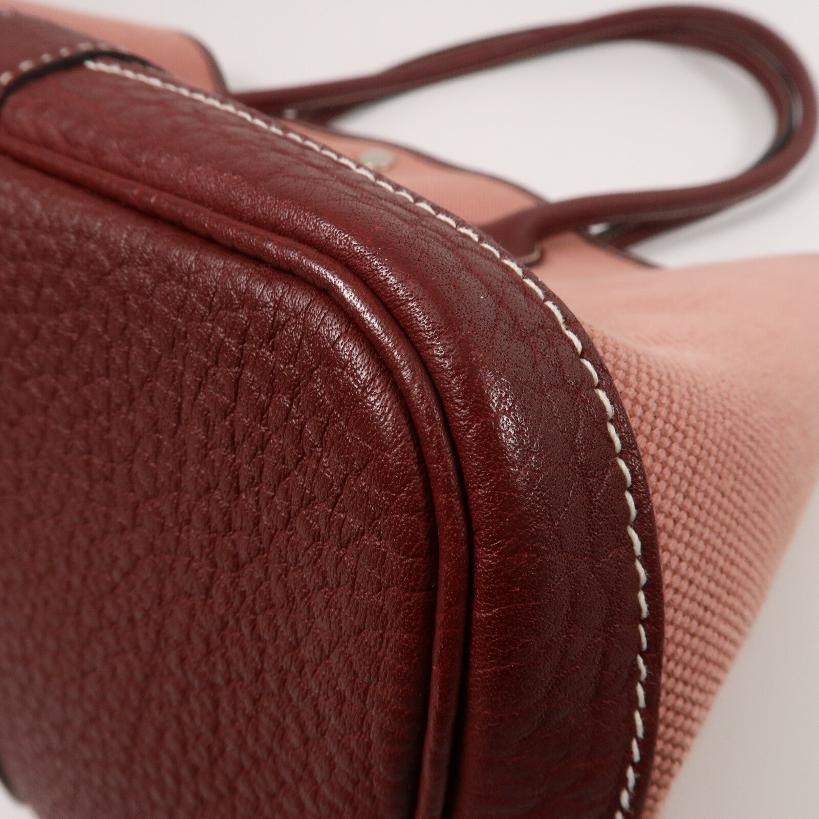 HERMES Negonda皮革/Toile帆布GardenParty 39手挽袋Rose Sakura/Rough H