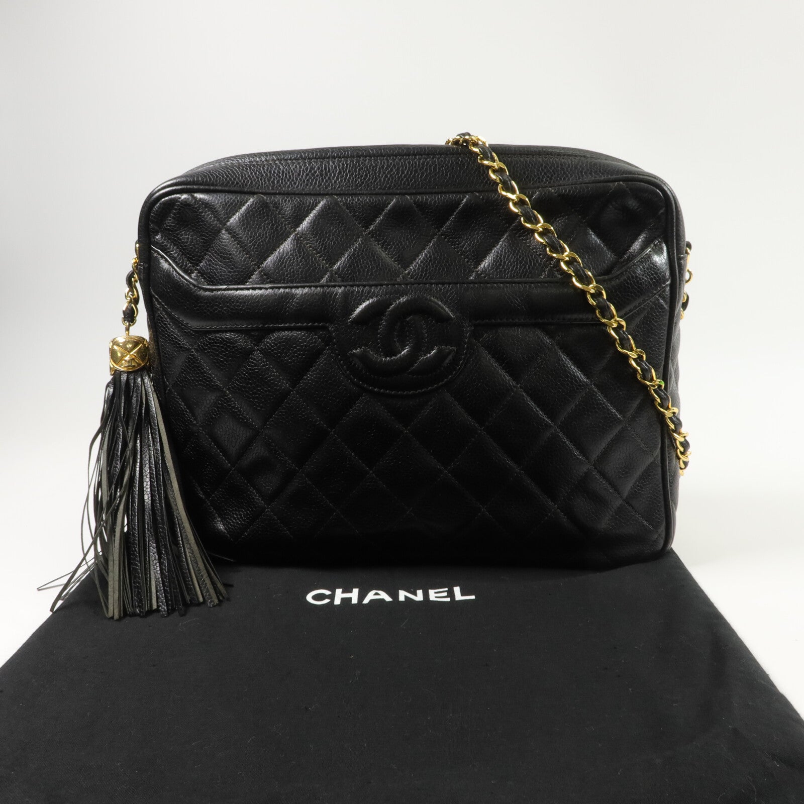 CHANEL 牛皮皮革Vintage Chain Shoulder Bag鏈帶肩背袋