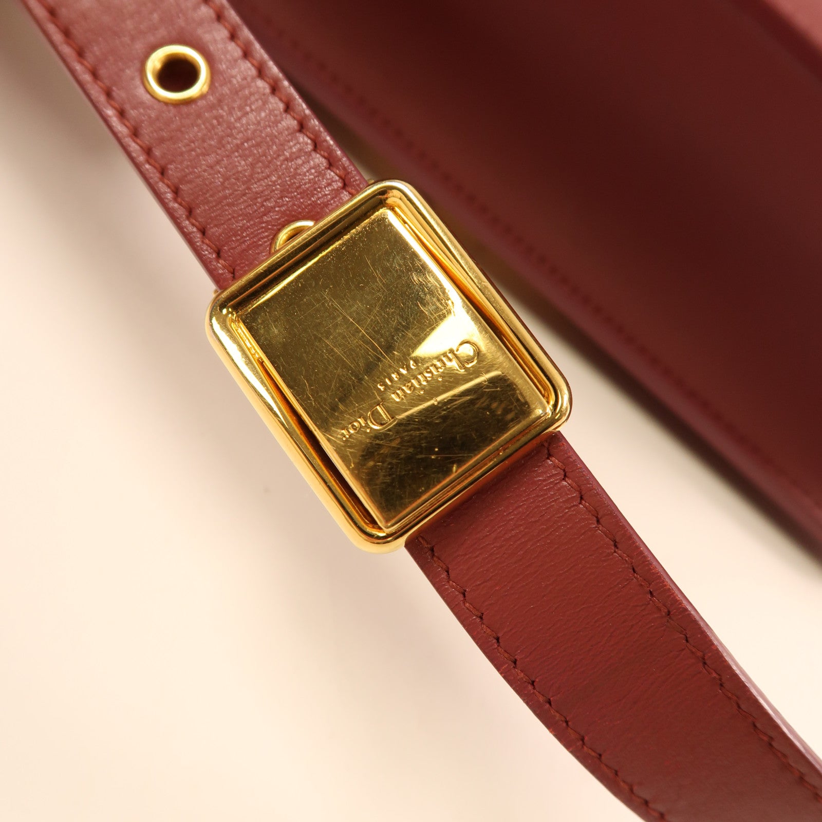 Dior 【激減優惠】牛皮皮革30 Montaigne金扣肩背袋紅色