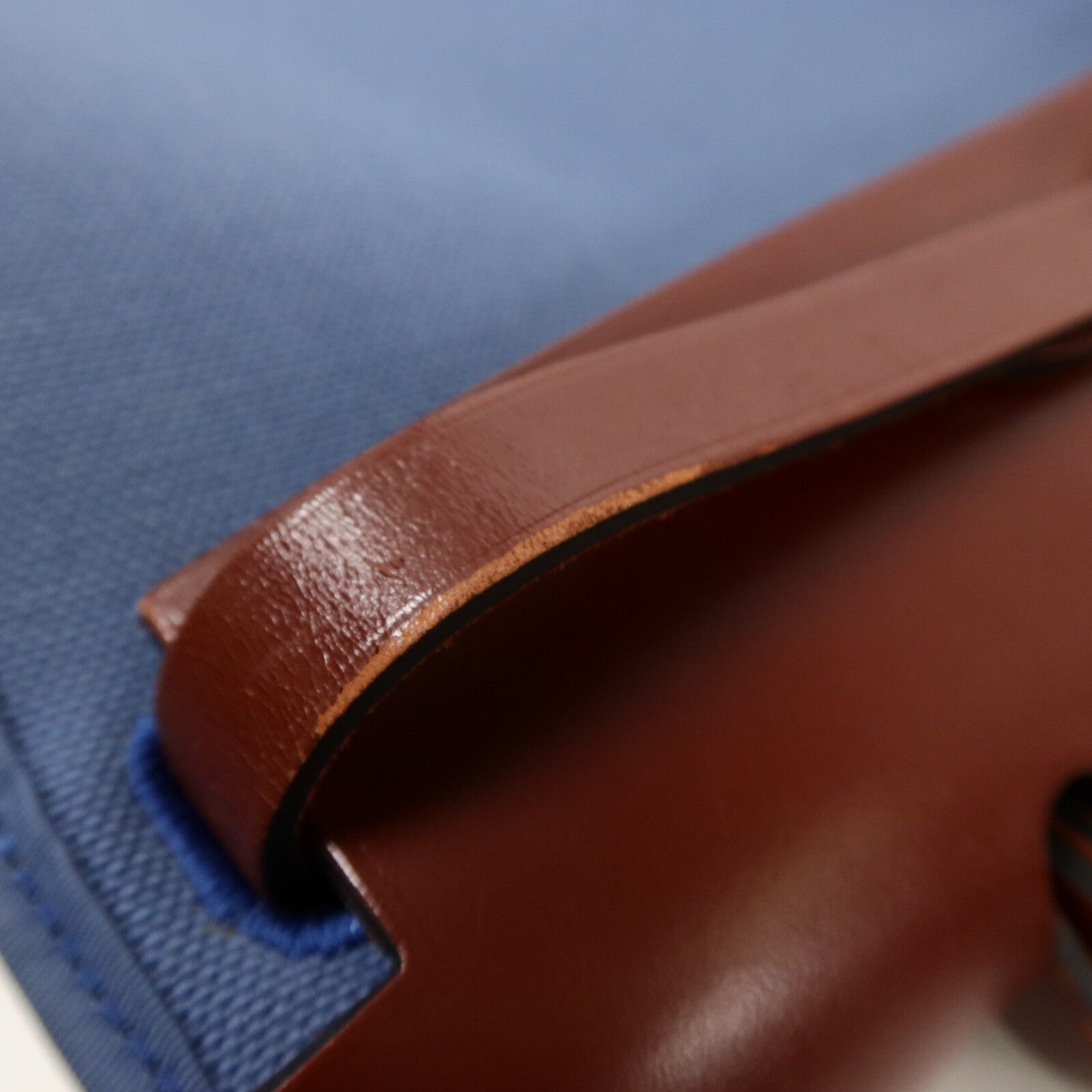 HERMES 帆布Herbag PM手挽肩背兩用袋Bleu Agate