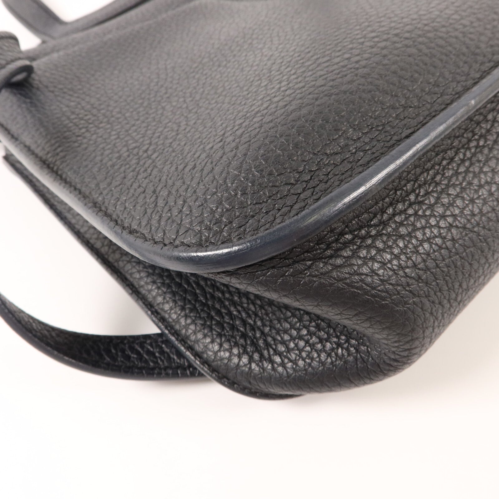 HERMES Clemence皮革Halzan 25手挽肩背兩用袋Noir