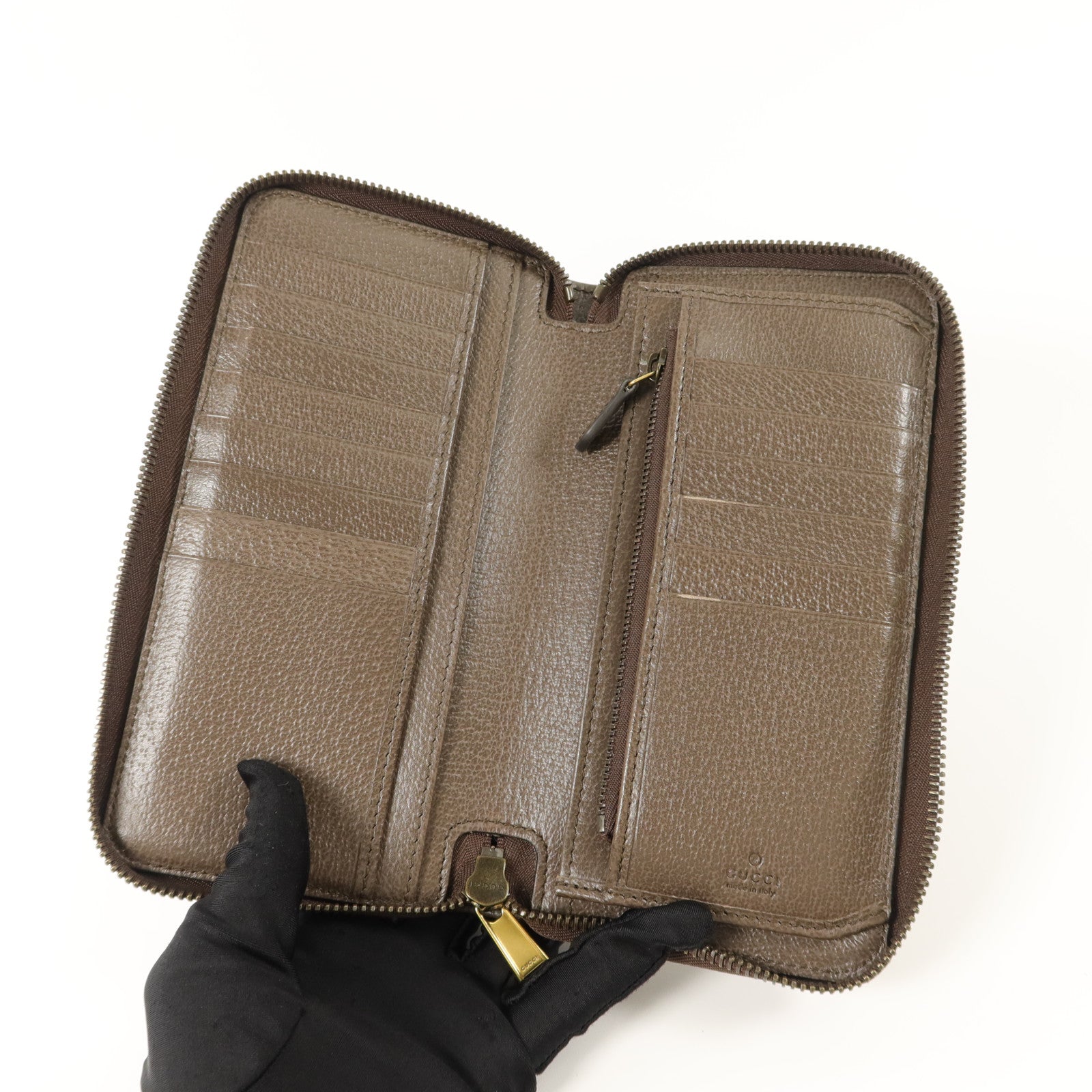 GUCCI 塗層帆布Zipper Long Wallet長錢包