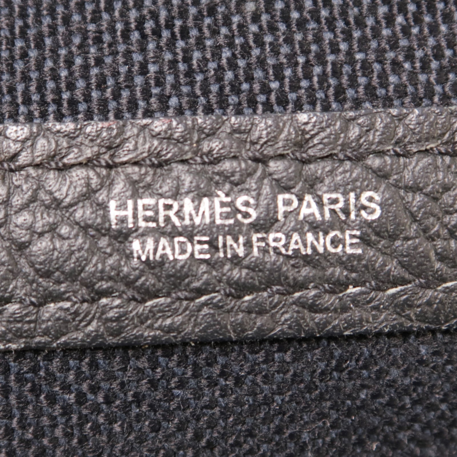 HERMES PHW Garden Party PM Handbag Canvas Black