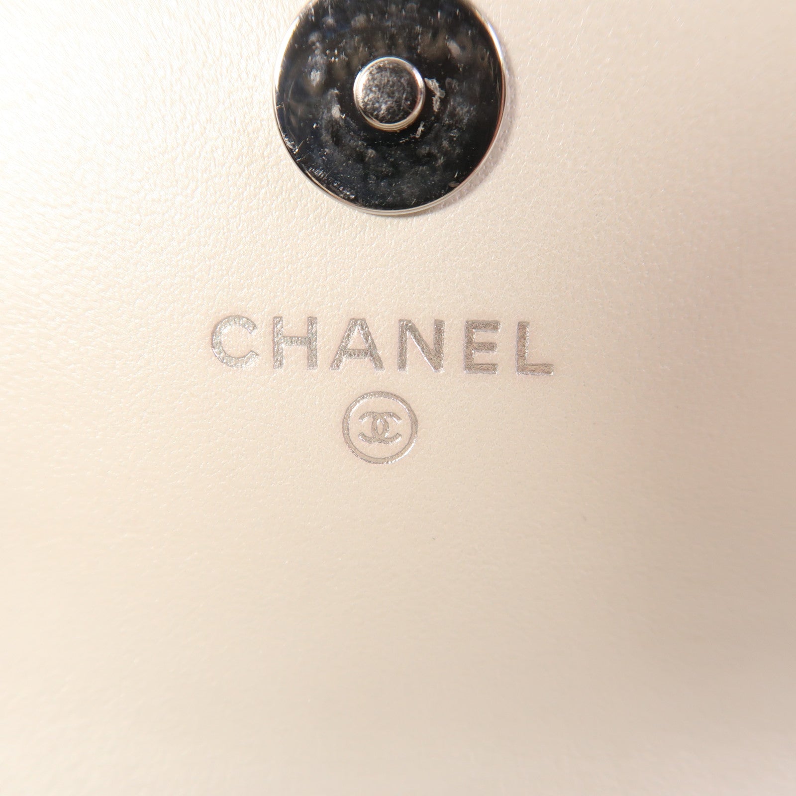 CHANEL CC Wallet On Chain Shoulder Bag Calfskin Leather White