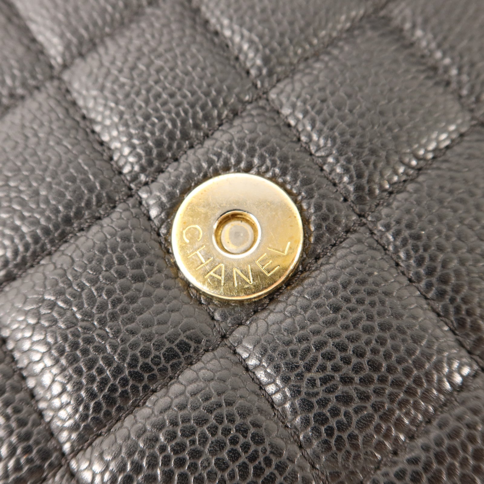 CHANEL 牛皮皮革Chain Shoulder金扣鏈帶肩背袋