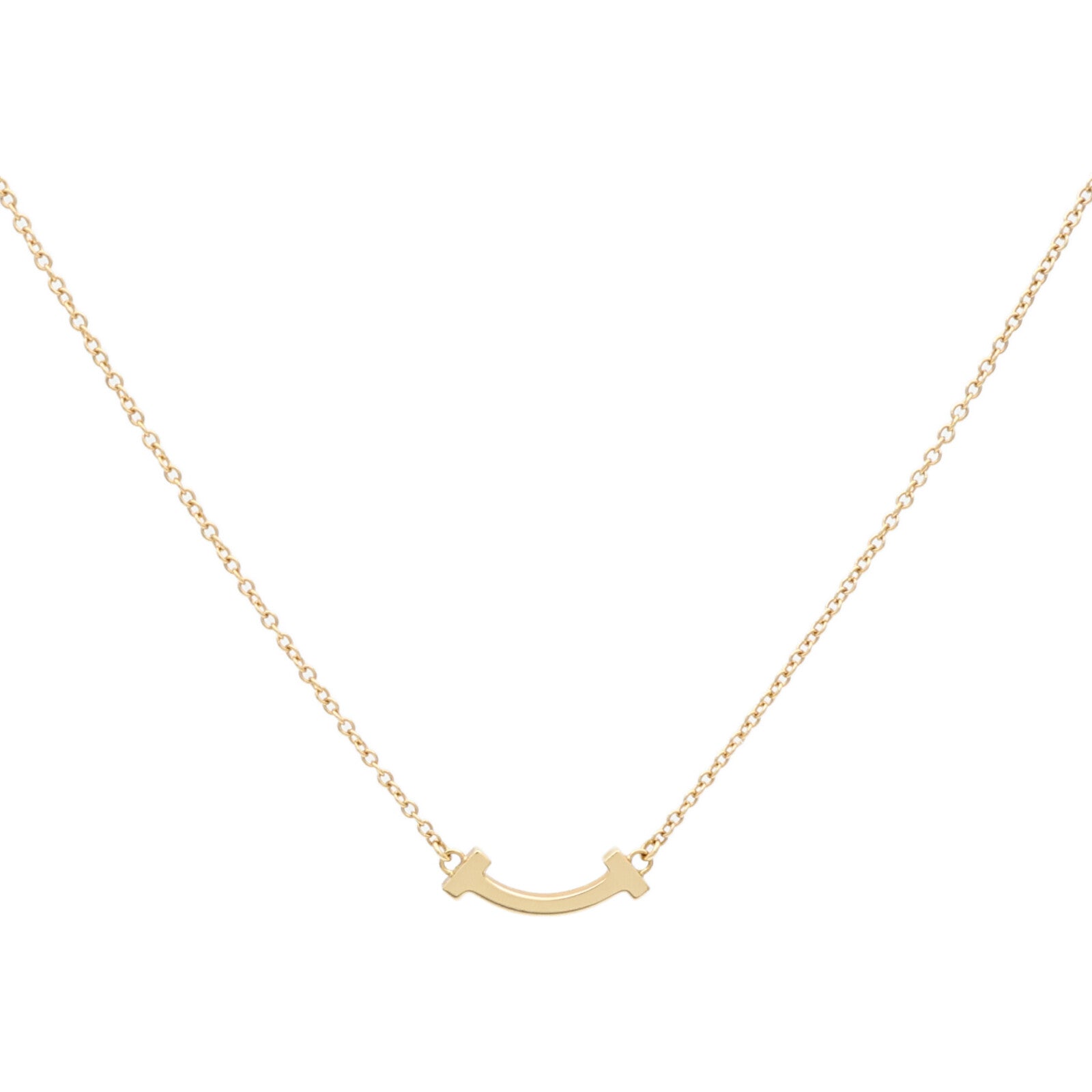 TIFFANY＆CO 18K黃金T-Smile Necklace Mini項鍊
