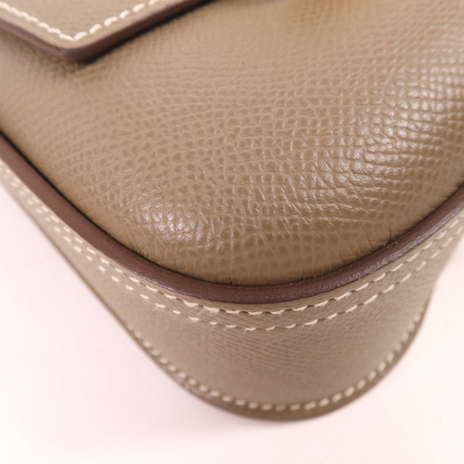 HERMES Epsom皮革Della Cavalleria Mini金扣肩背袋Etoupe