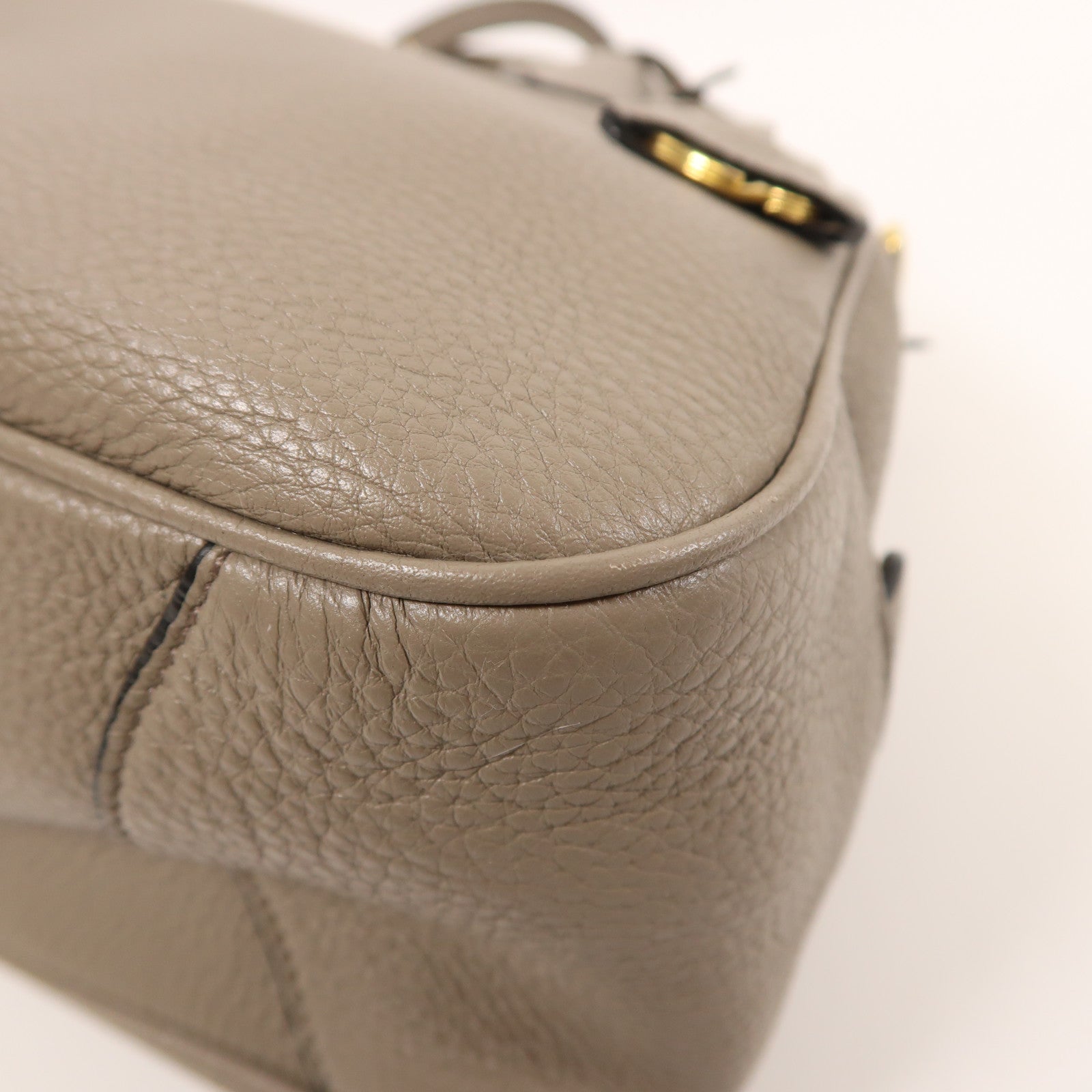 PRADA GHW Vit Daino Vitello Phenix 2 Way Bag Calfskin Leather Gray