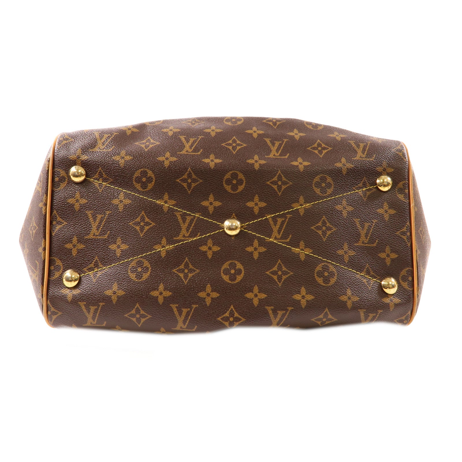 LOUIS VUITTON Monogram Tivoli GM金扣肩背袋棕色