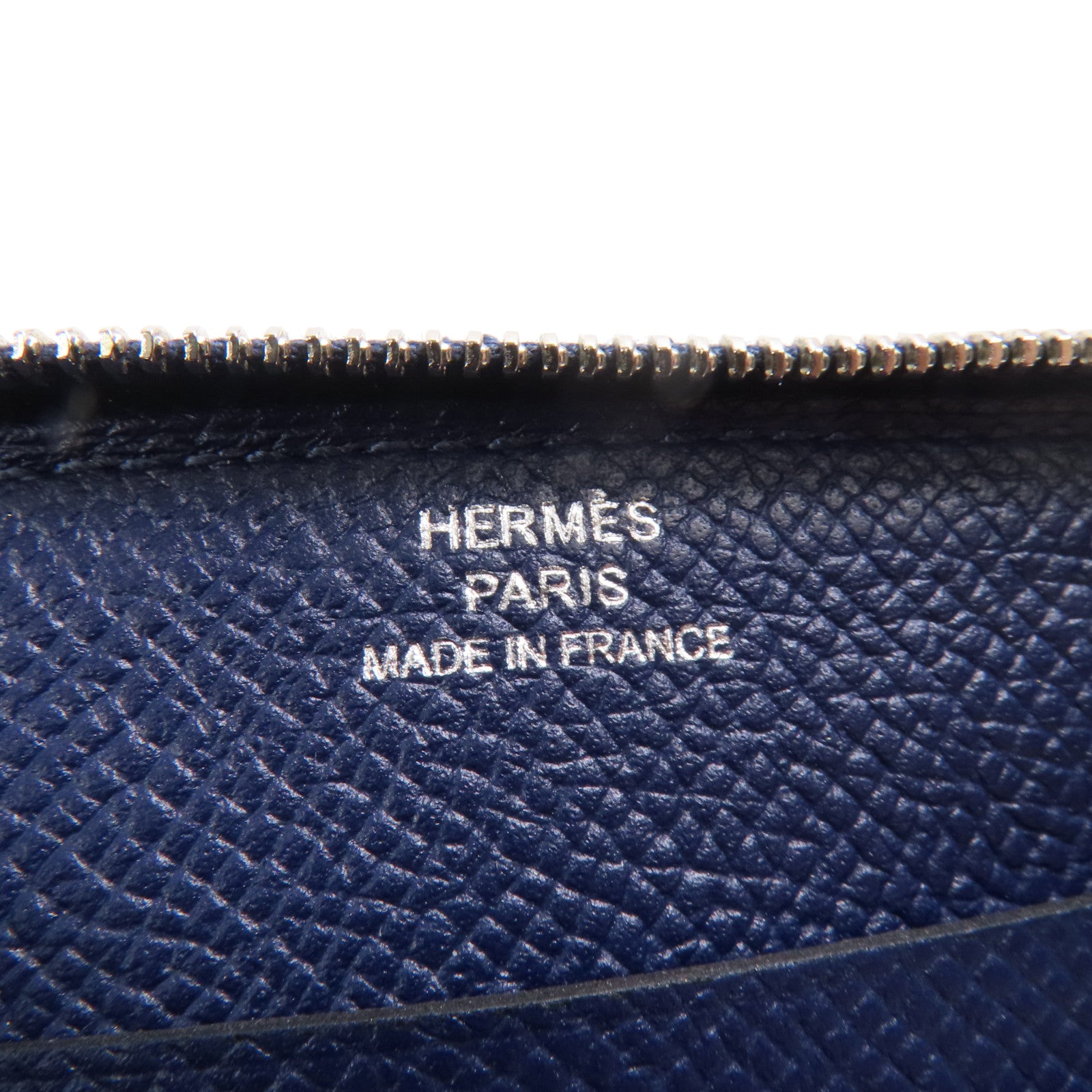 HERMES Epsom皮革/絲質Card Case銀扣卡片套