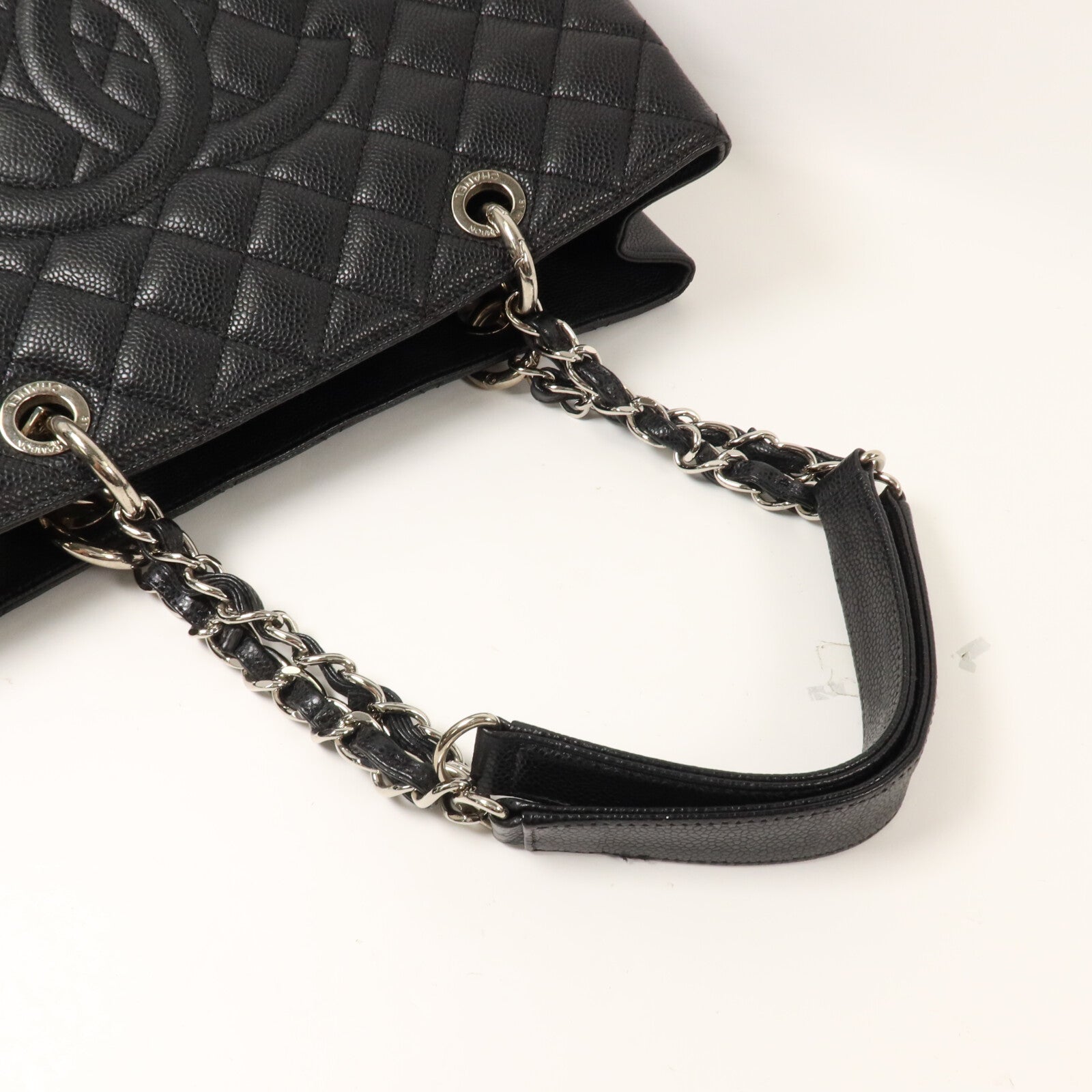 CHANEL 牛皮皮革GST Grand Shopping Tote Bag鏈帶肩背袋