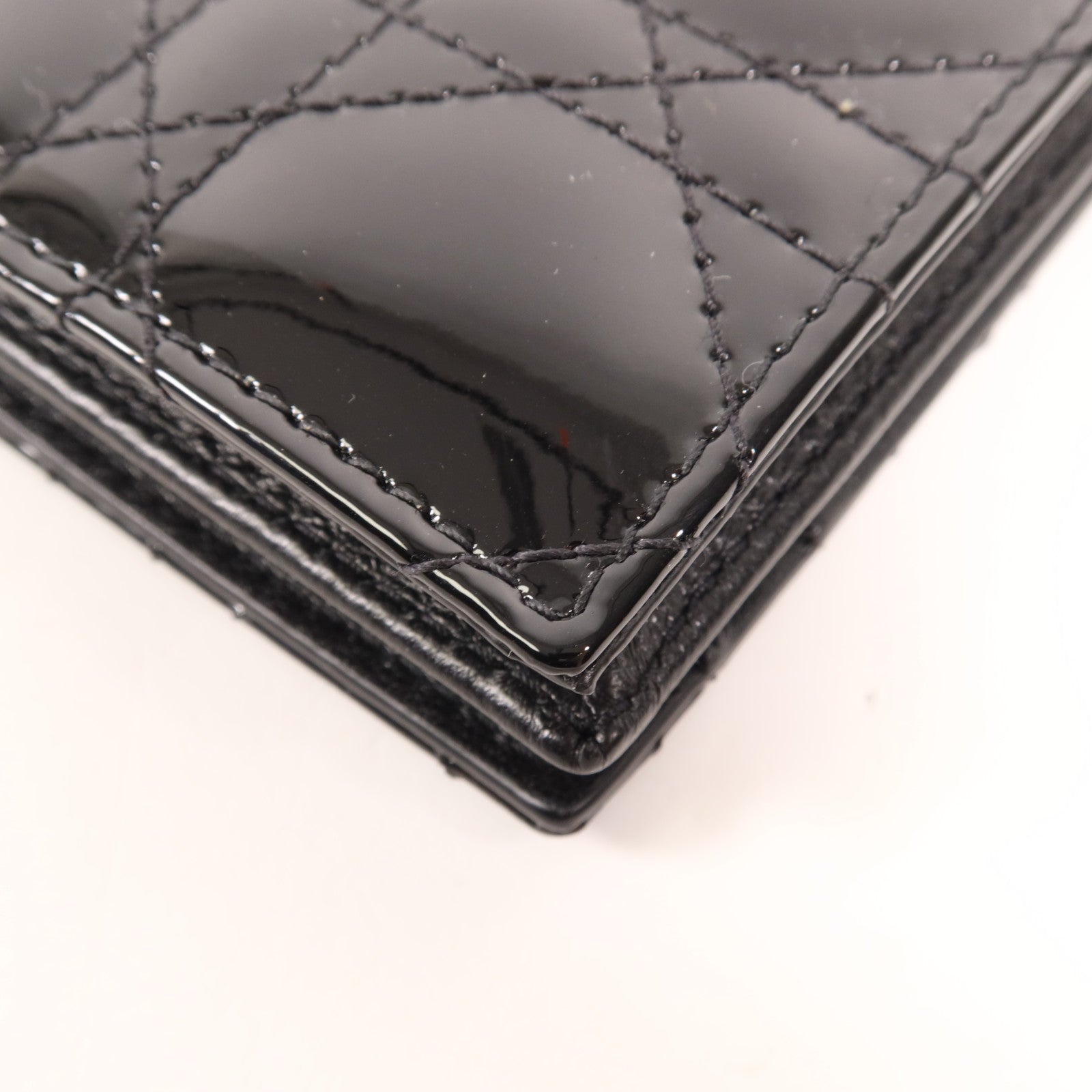 Dior 漆皮皮革Lady Dior Gardenia Wallet金扣錢包