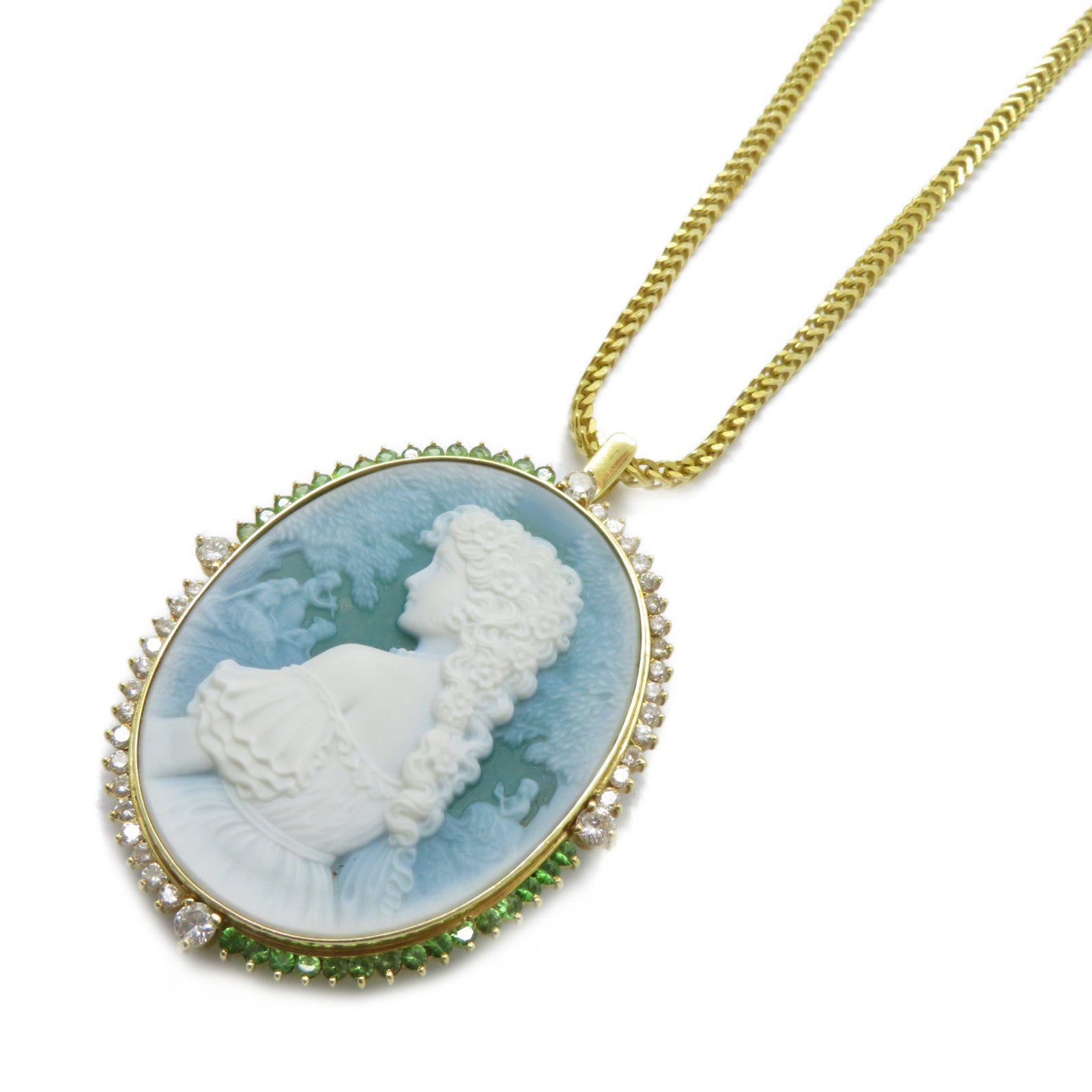 JEWELRY 【激減優惠】18K黃金Garnet Necklace 1.04ct石榴石/1.27ct鑚石項鏈