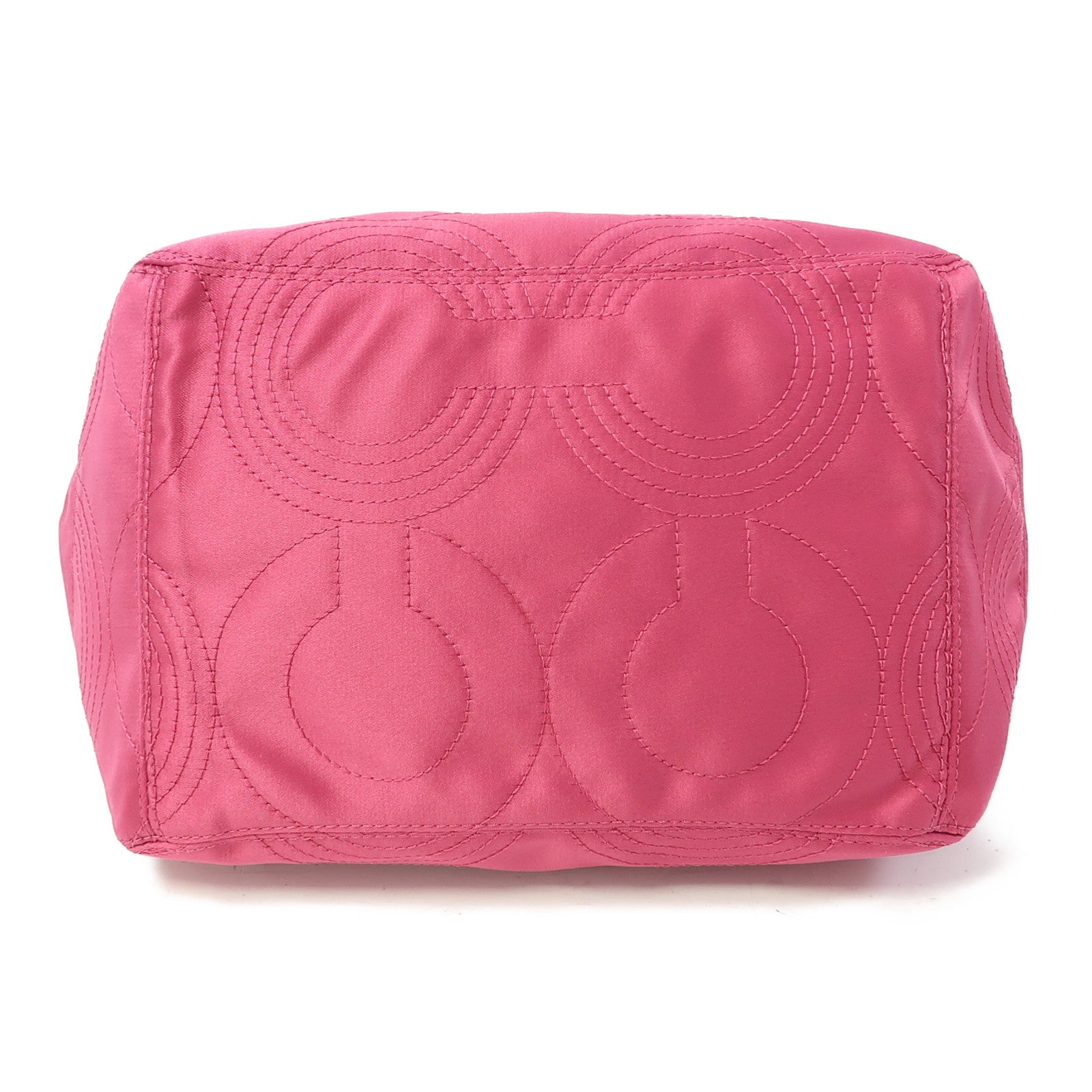 COACH 【激減優惠】帆布Shoulder Bag銀扣肩背袋粉紅色