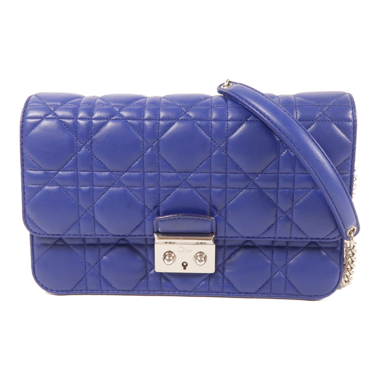 Dior 羊皮皮革Chain Shoulder銀扣鏈帶肩背袋