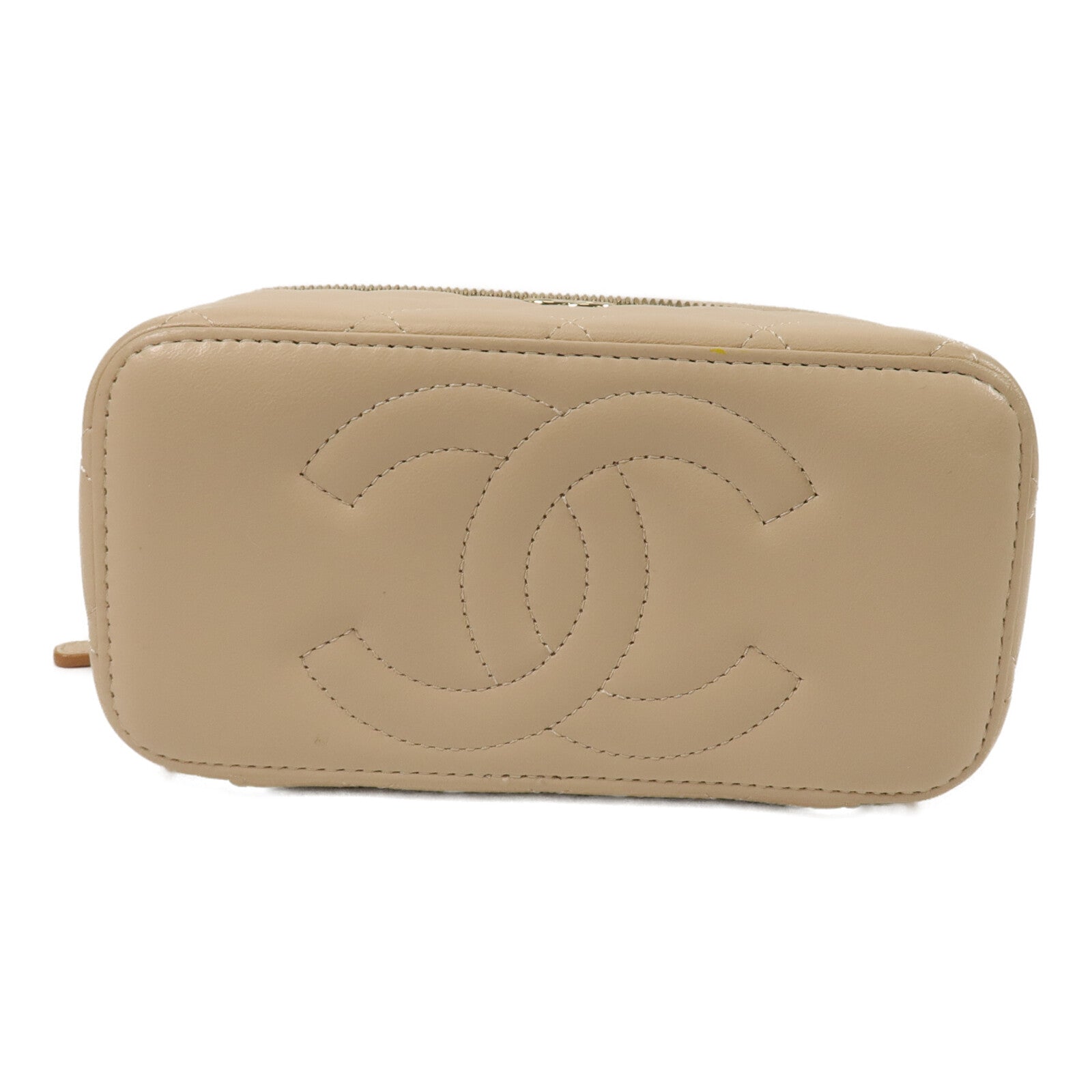 CHANEL 羊皮皮革Vanity Case鏈帶手挽肩背兩用袋
