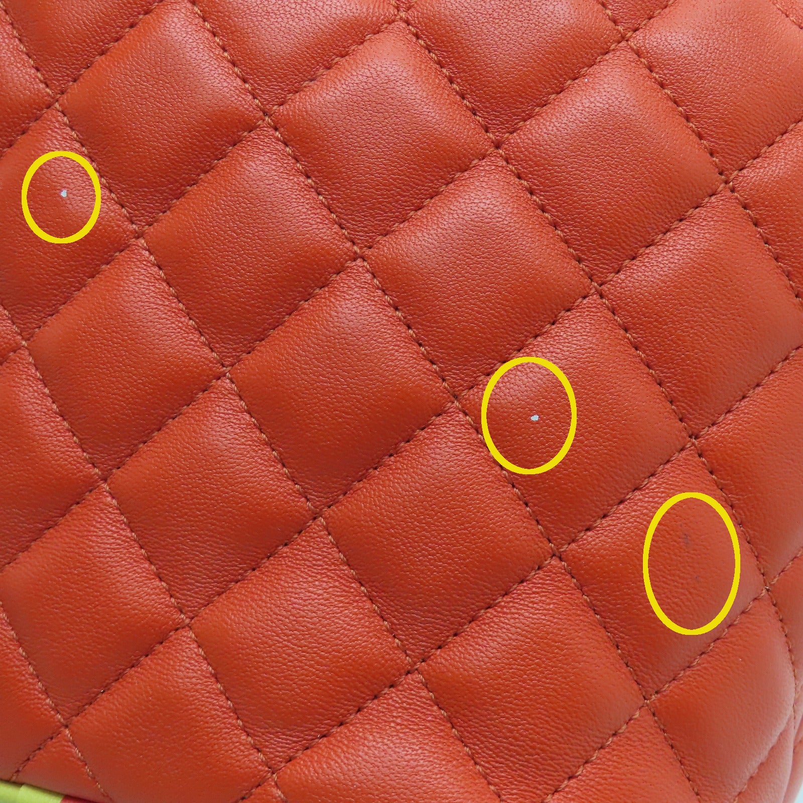 CHANEL 菱格羊皮皮革Shoulder Bag银扣手挽肩背两用袋水桶袋橙红色/白色/蓝色