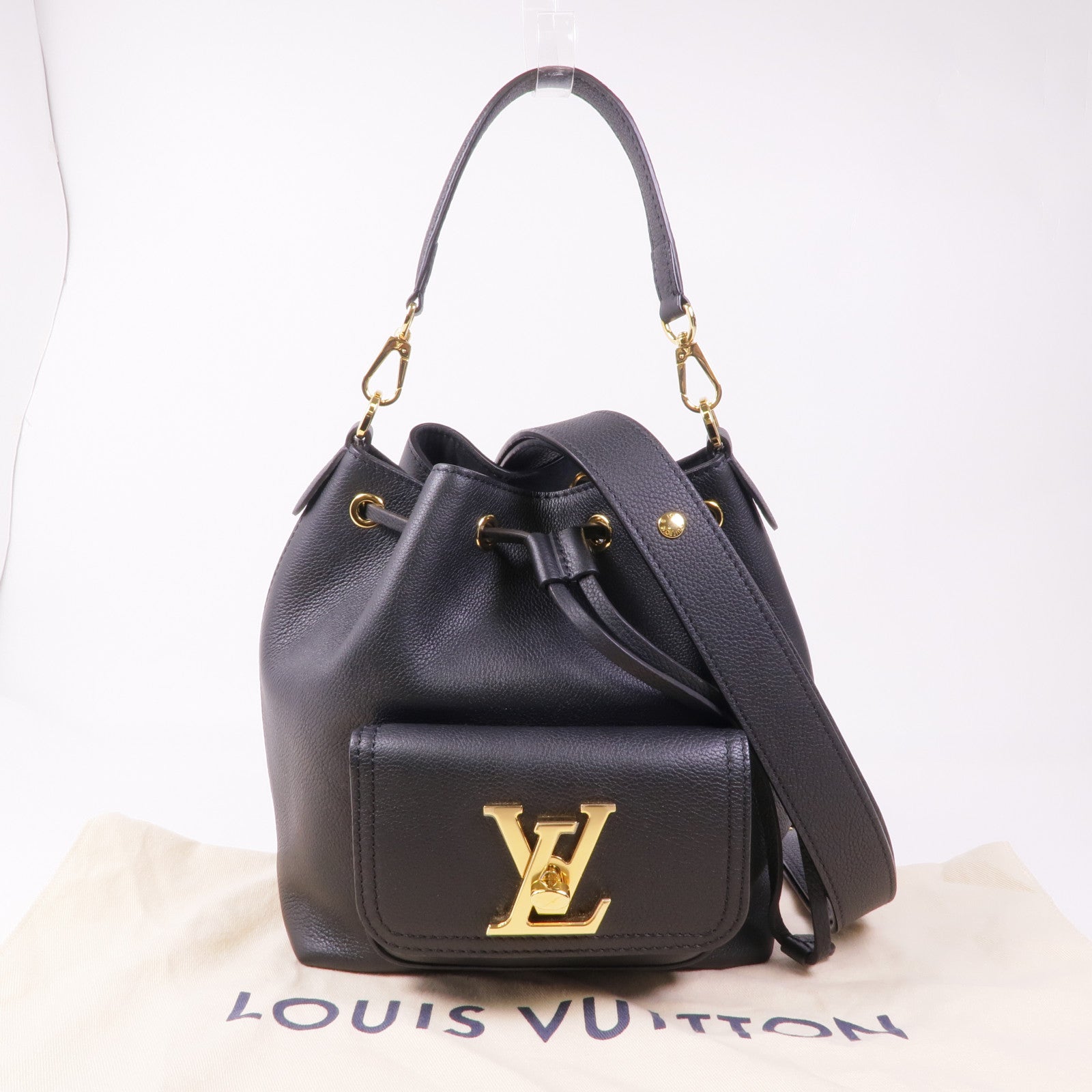 LOUIS VUITTON 牛皮皮革Lockme Bucket金扣手挽肩背兩用袋