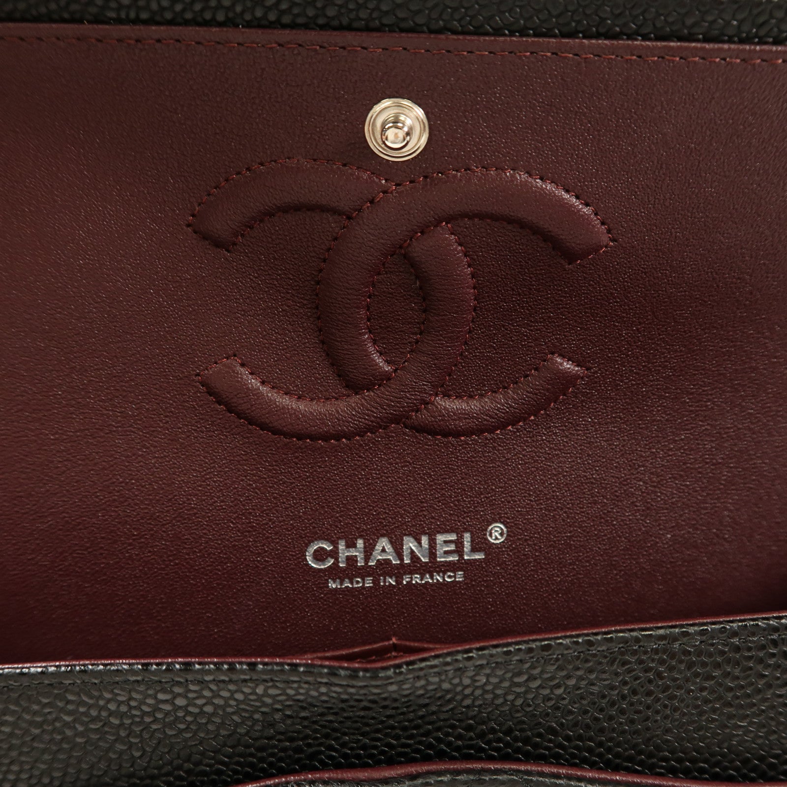 CHANEL 牛皮皮革Classic 25銀扣鏈帶肩背袋