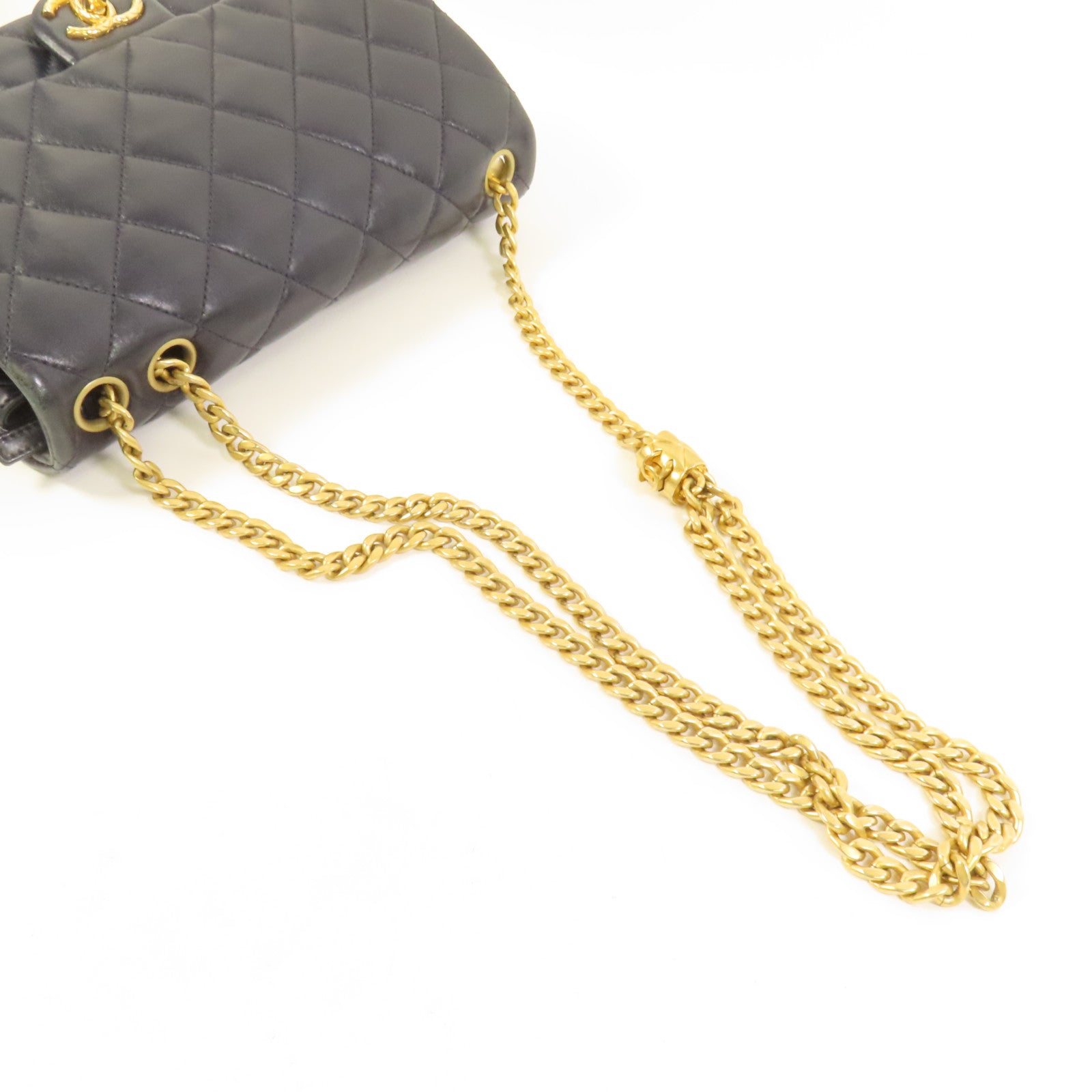 CHANEL 羊皮皮革Chain Shoulder金扣鏈帶肩背袋
