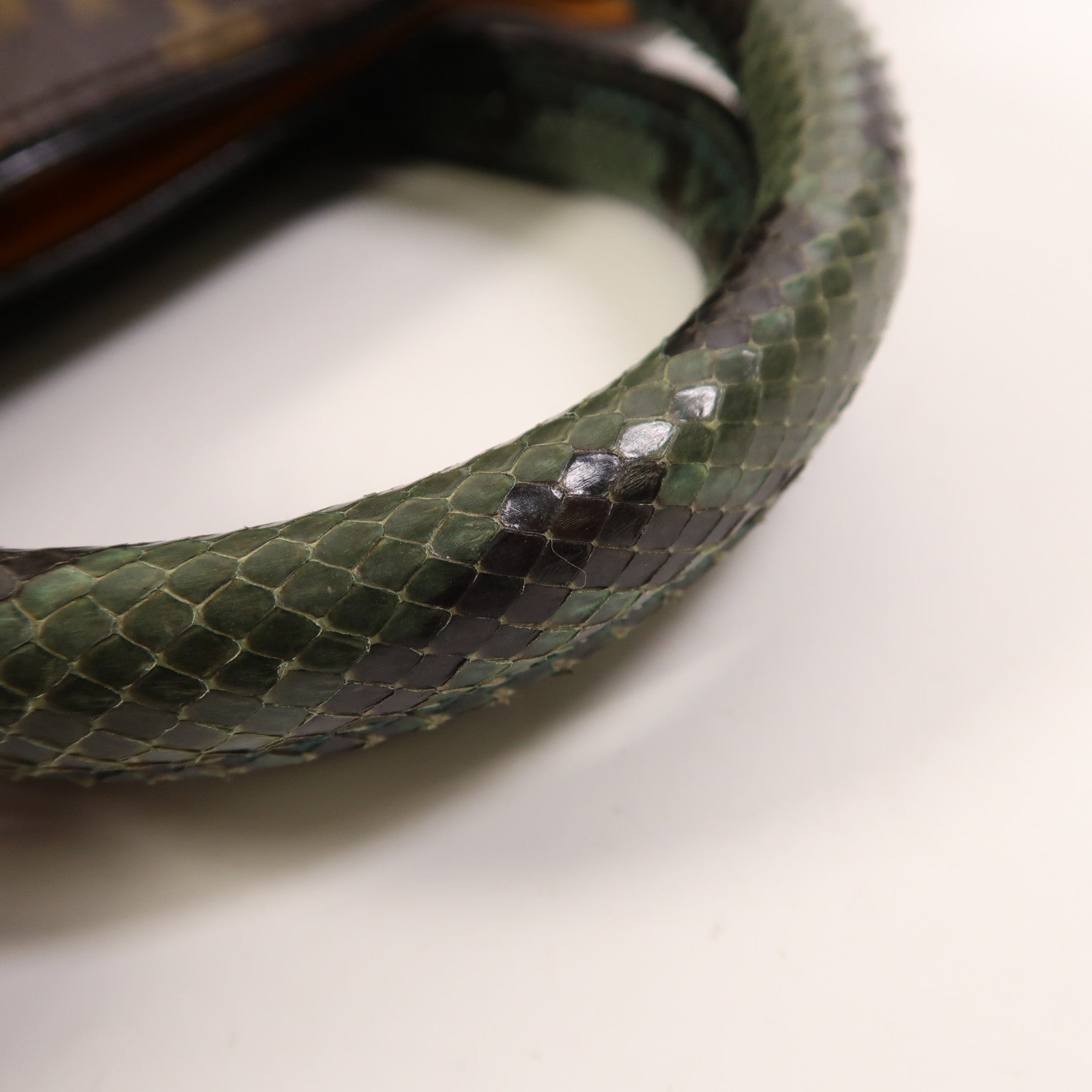 LOUIS VUITTON 蛇皮皮革/鴕鳥皮革/Monogram Etoile Exotique金扣手挽肩背兩用袋
