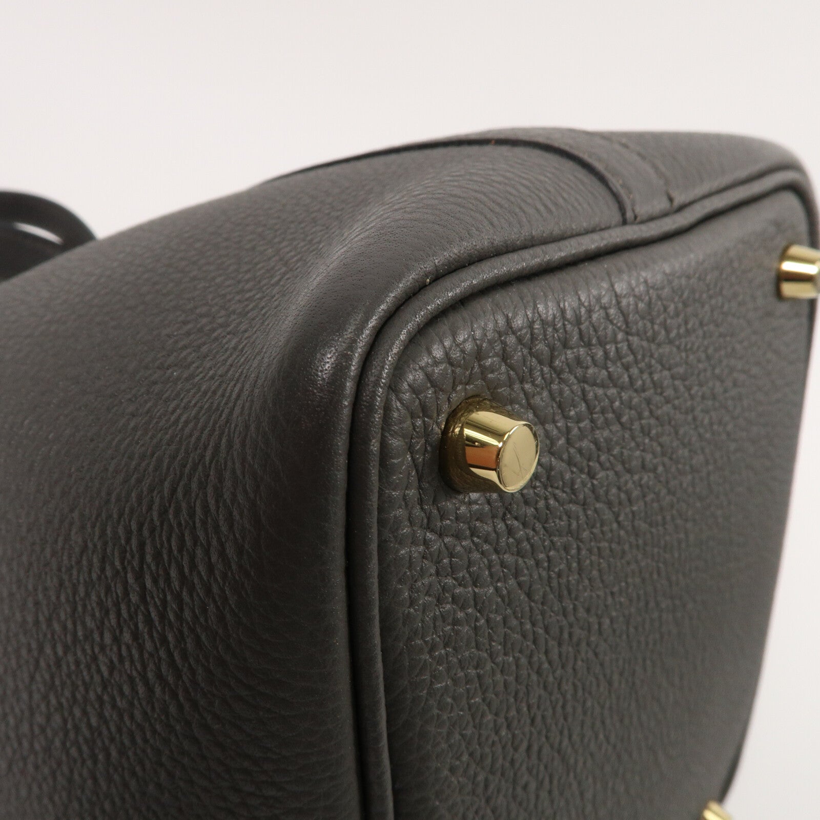 HERMES Clemence皮革Picotin PM手挽袋Gris Misty