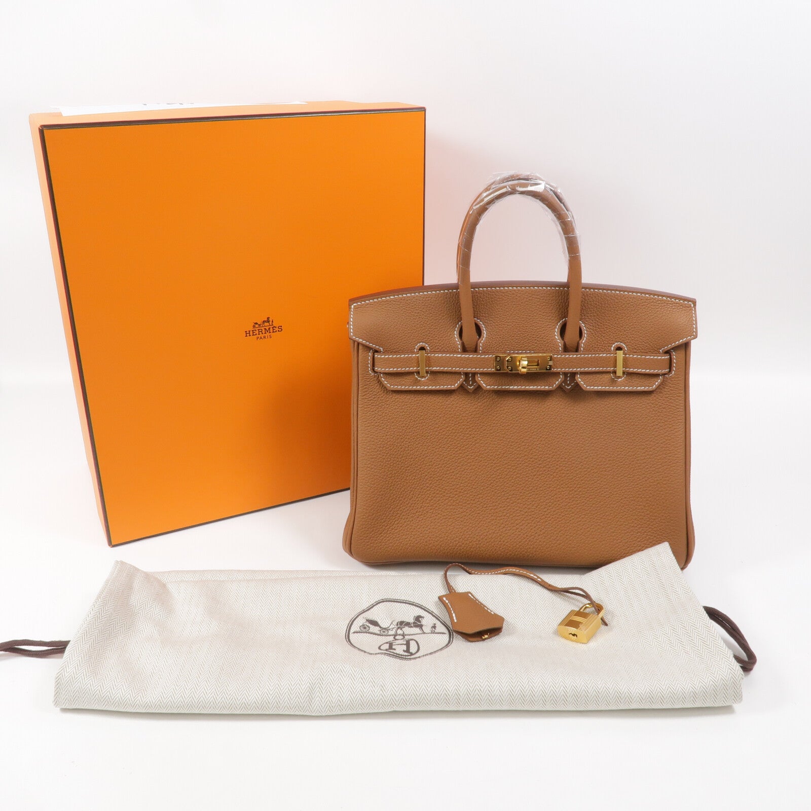HERMES Togo皮革Birkin 25手挽袋Gold