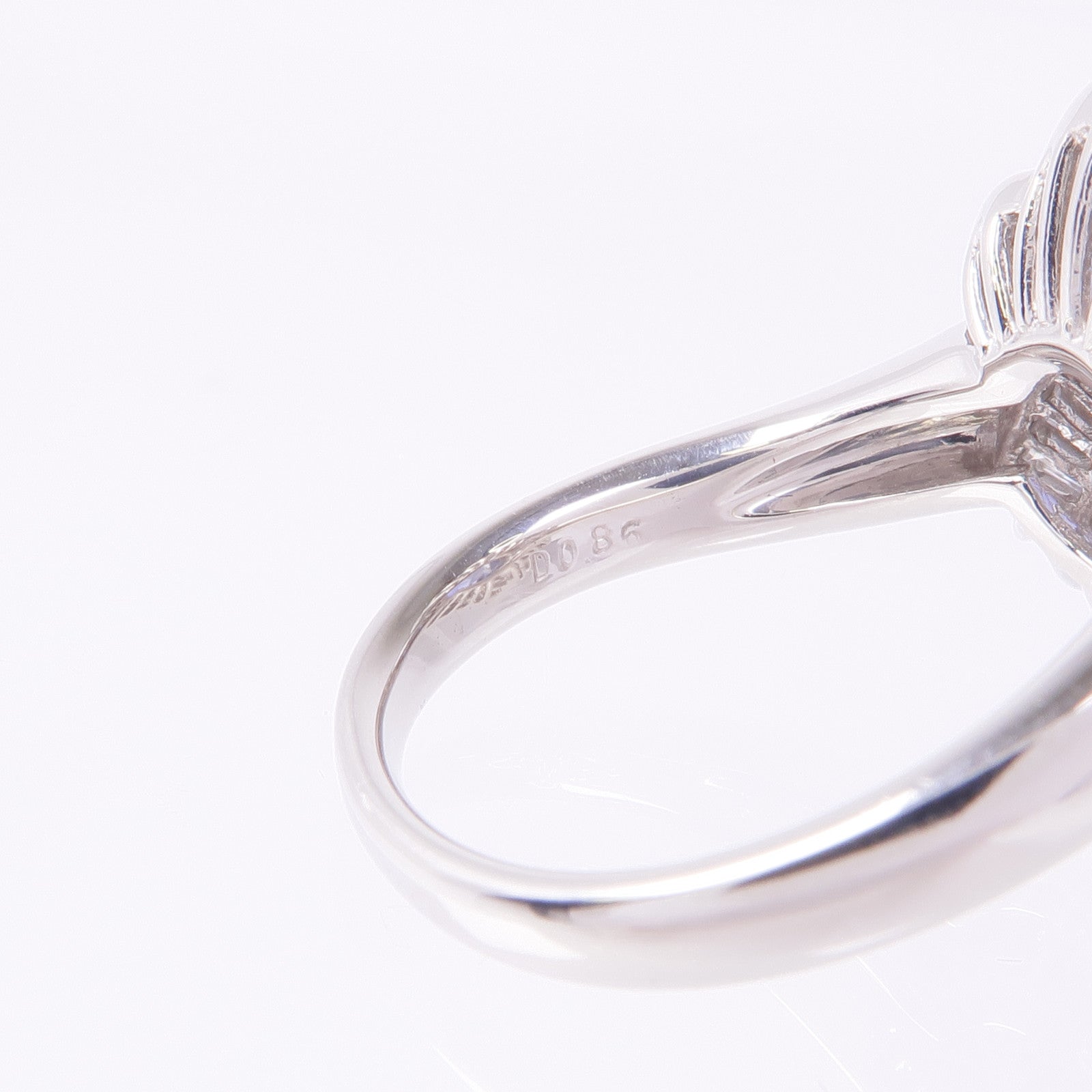 JEWELRY PT900鉑金Sapphire Diamond Ring藍寶石/鑽石戒指US#6