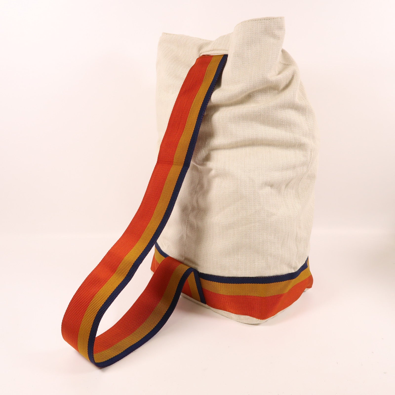 HERMES 帆布Backpack銀扣背包