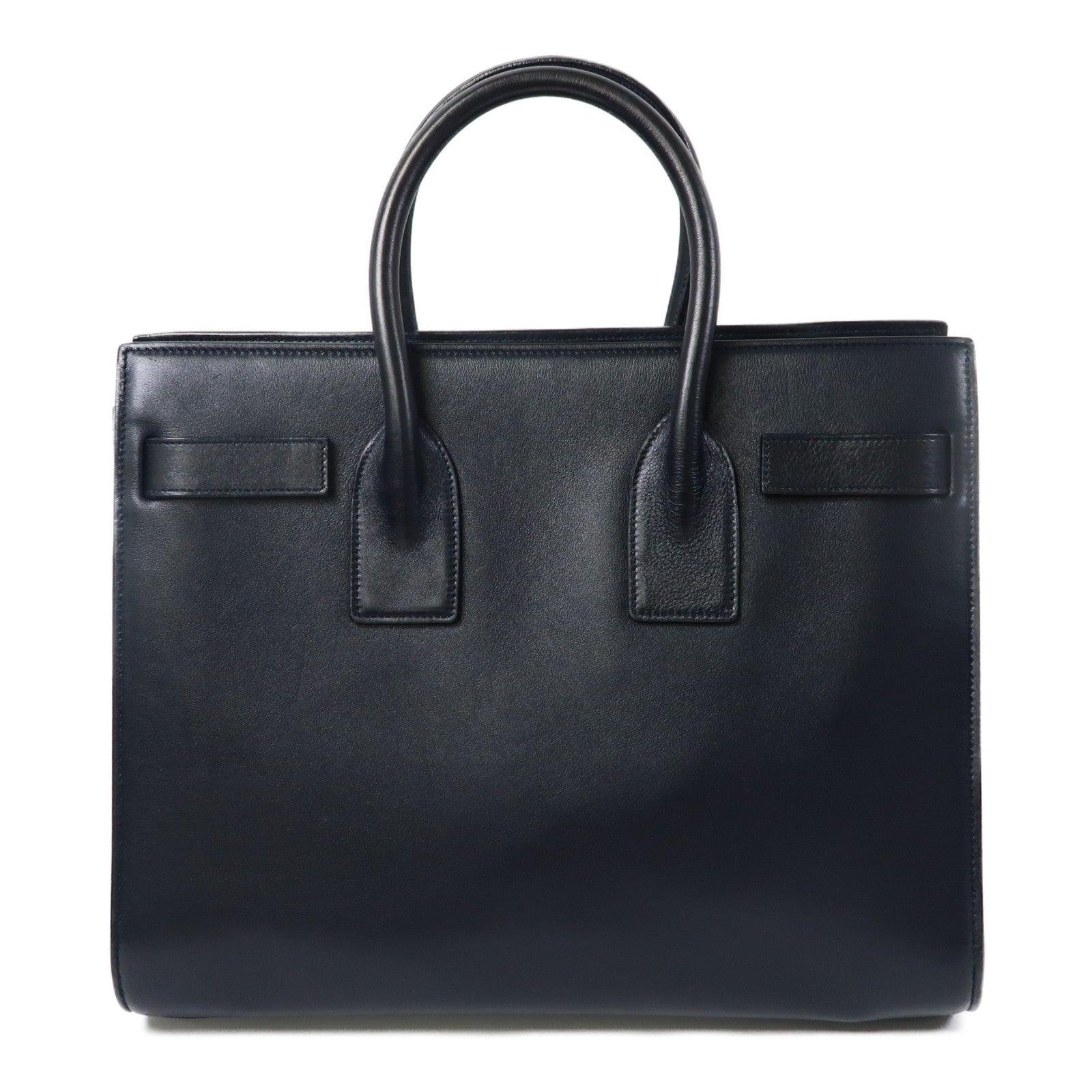 SAINT LAURENT 牛皮皮革Sac de Jour Small金扣手挽肩背兩用袋深藍色