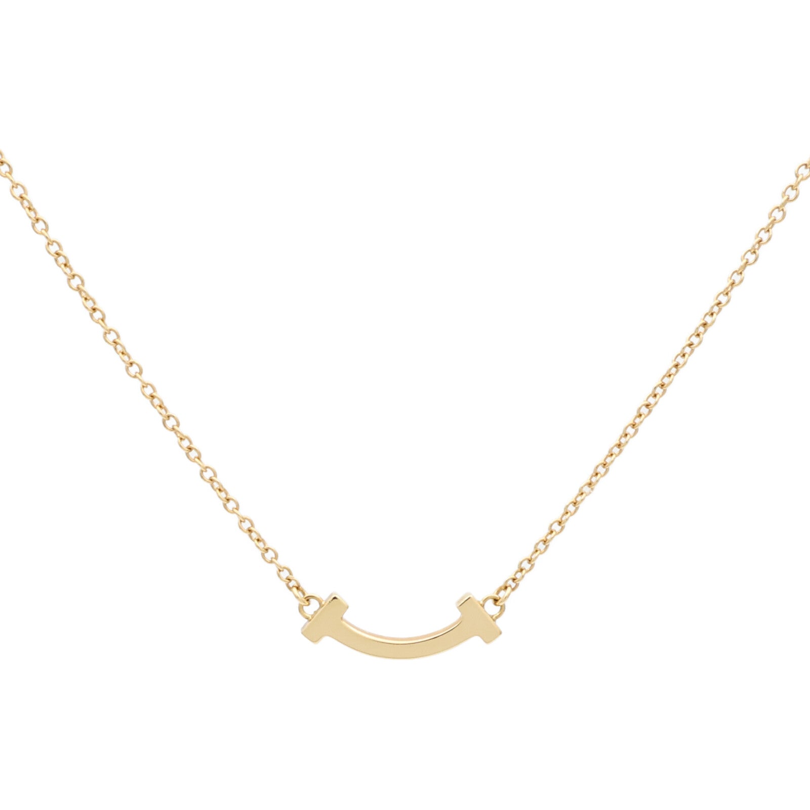 TIFFANY＆CO 18K黃金T-Smile Necklace Mini項鍊