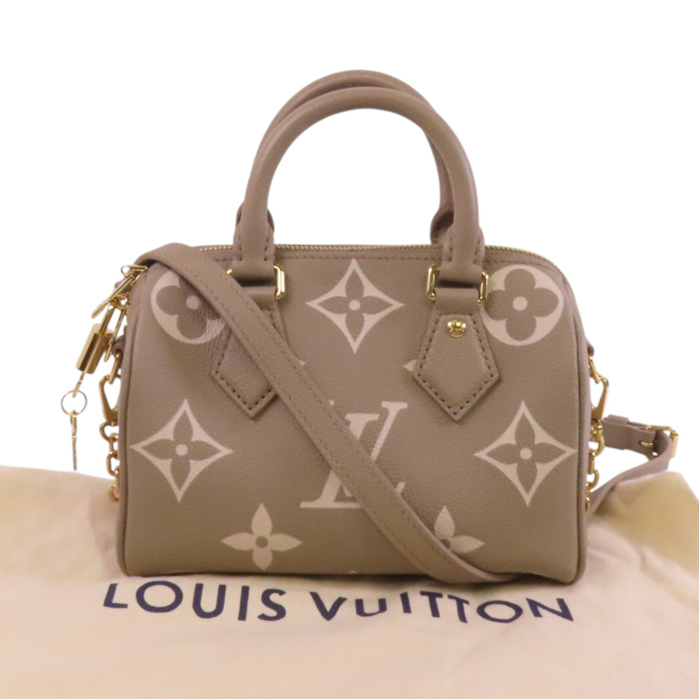 LOUIS VUITTON Monogram Empreinte Speedy Bandouliere 20金扣手挽肩背兩用袋