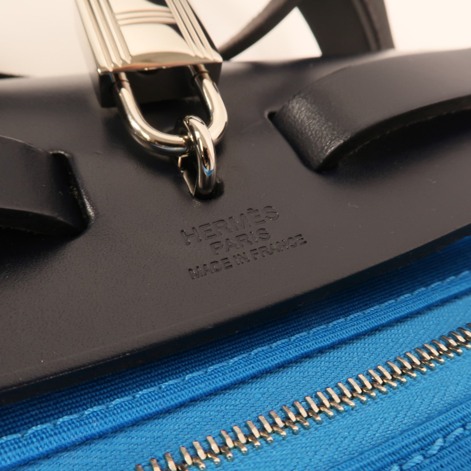 HERMES 帆布Herbag PM銀扣手挽肩背兩用袋