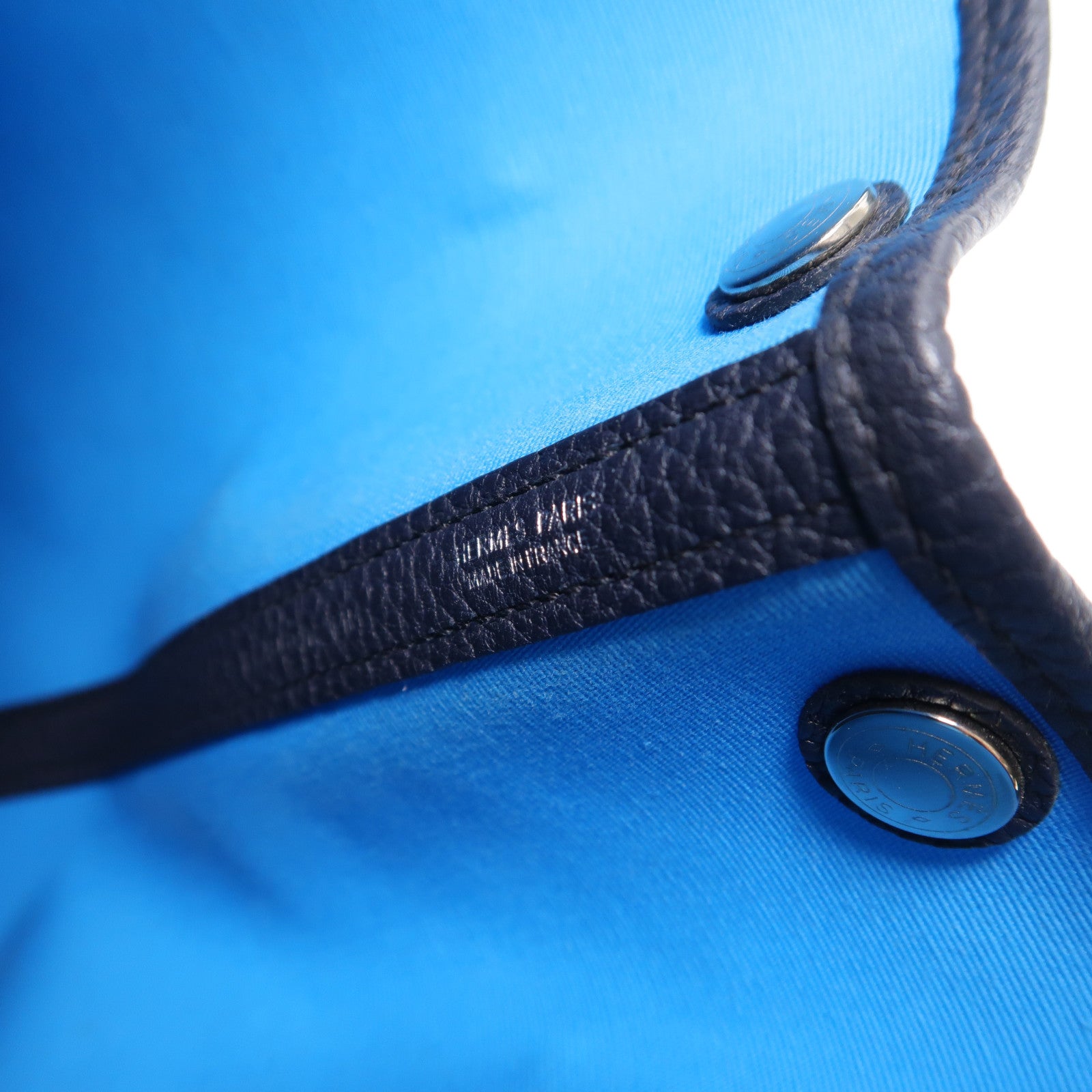HERMES 帆布Garden Party TPM手挽袋Bleu Riviera/Bleu de Prusse