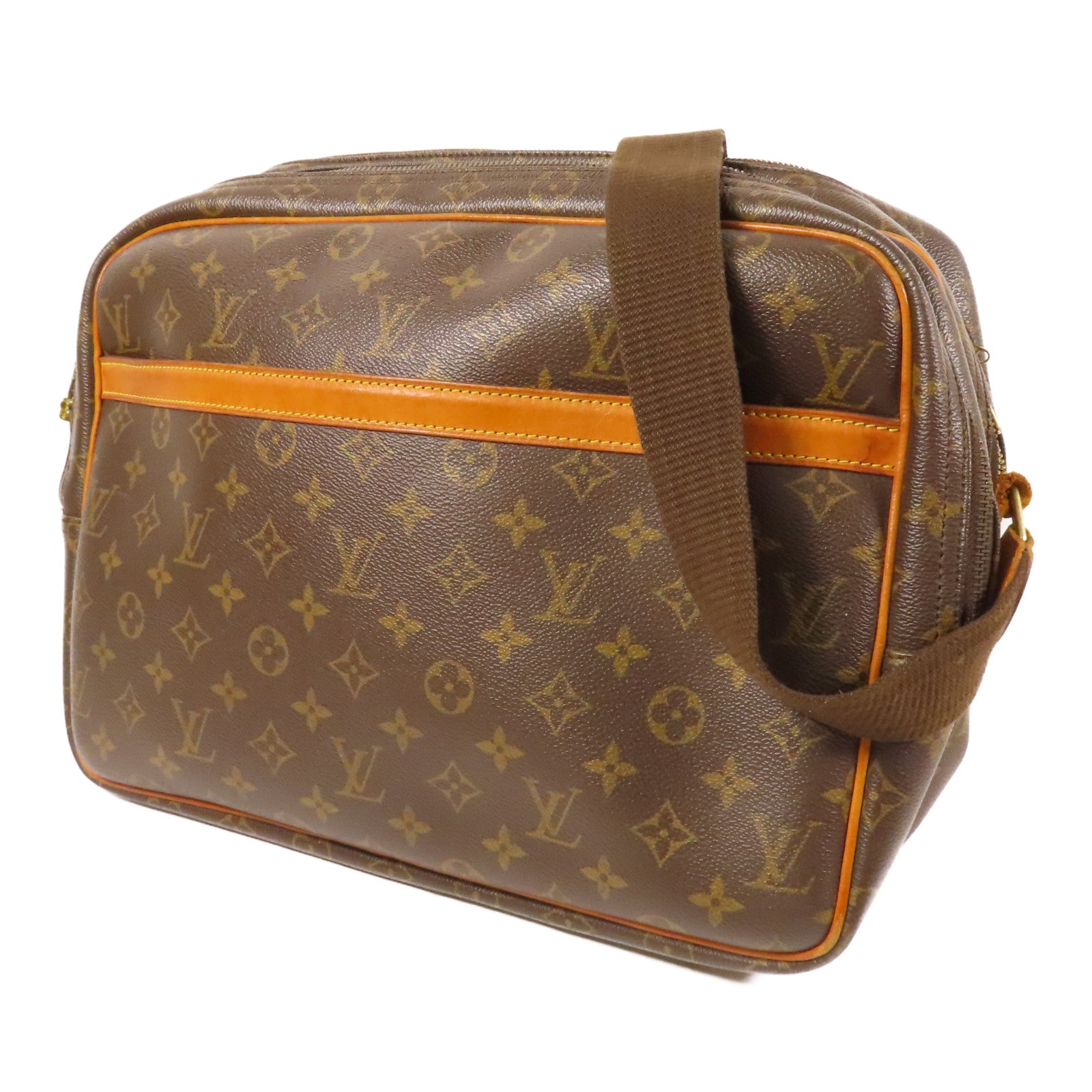 LOUIS VUITTON Monogram Reporter GM金扣肩背袋