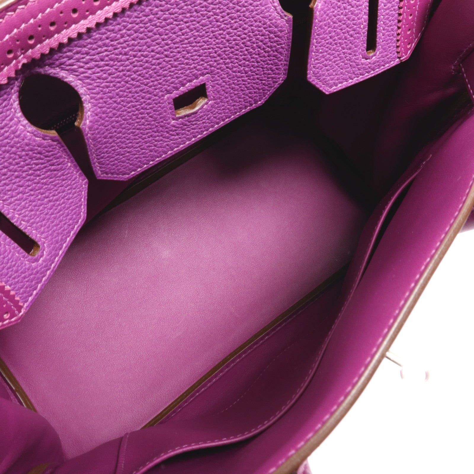 HERMES Swift皮革Birkin 30 Ghillies銀扣手挽袋Anemone