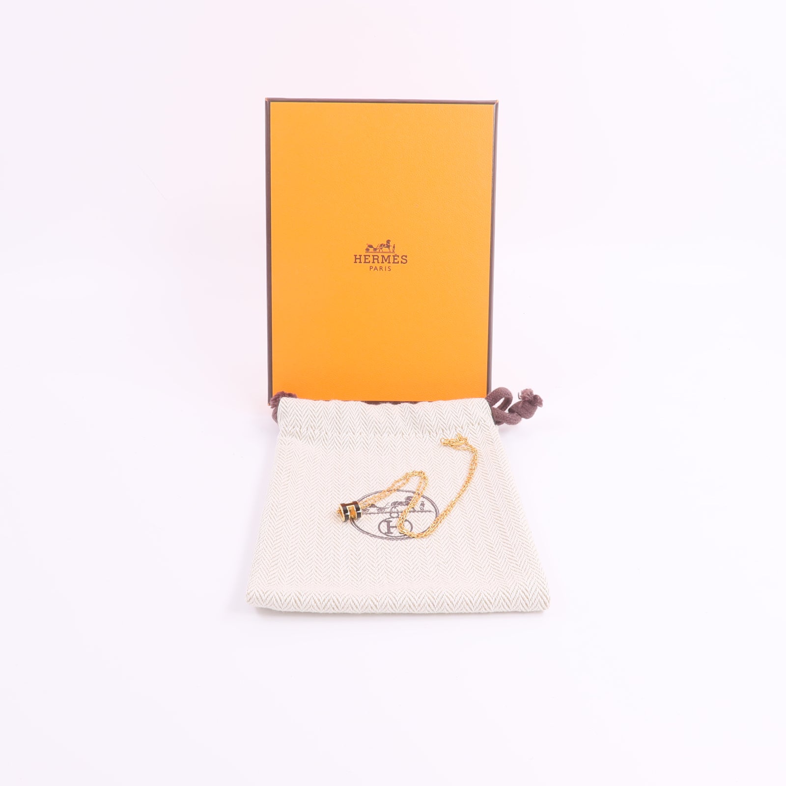 HERMES 金屬Mini Pop H Necklace項鍊Noir
