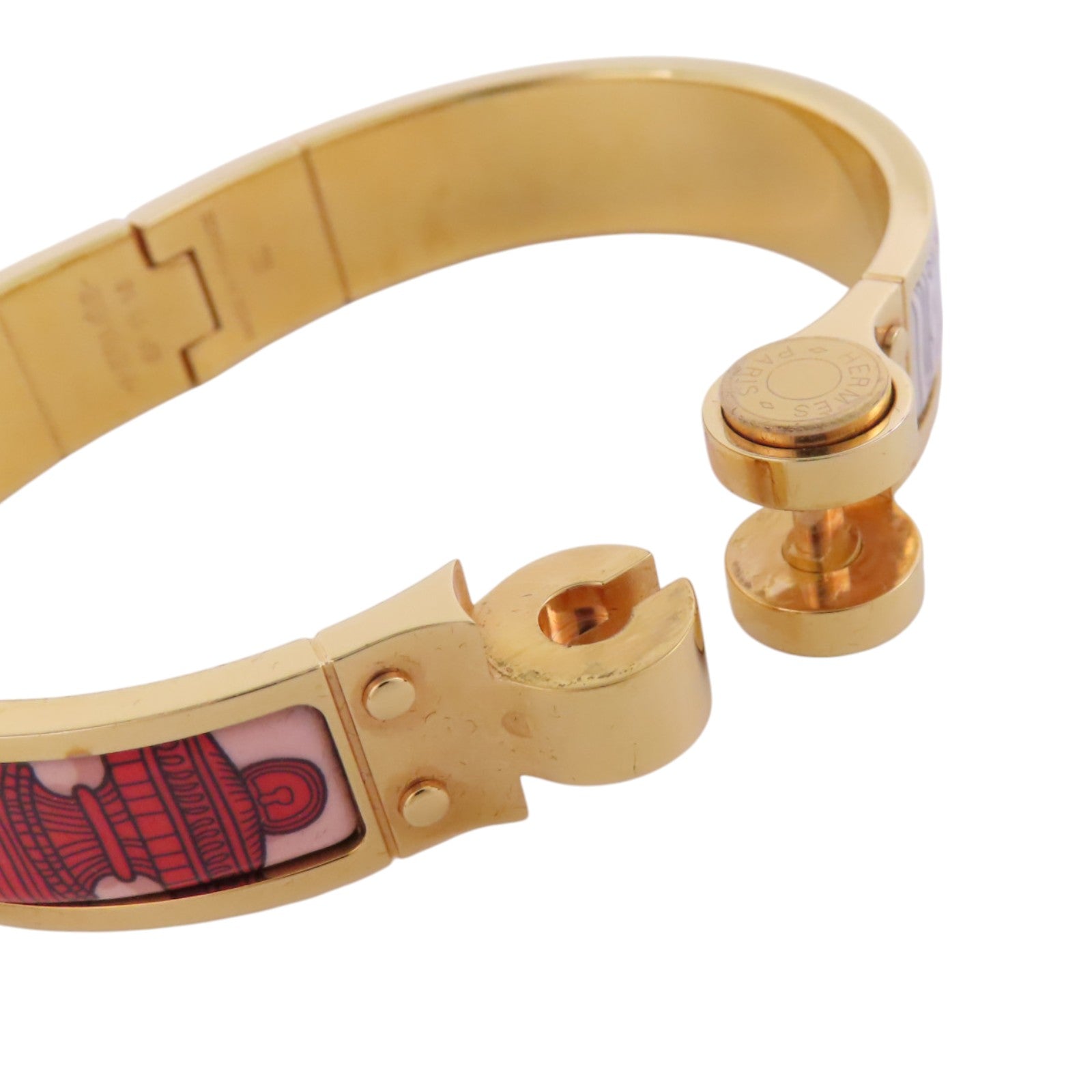 HERMES 金屬/琺瑯Hinged Bracelet金扣手鐲