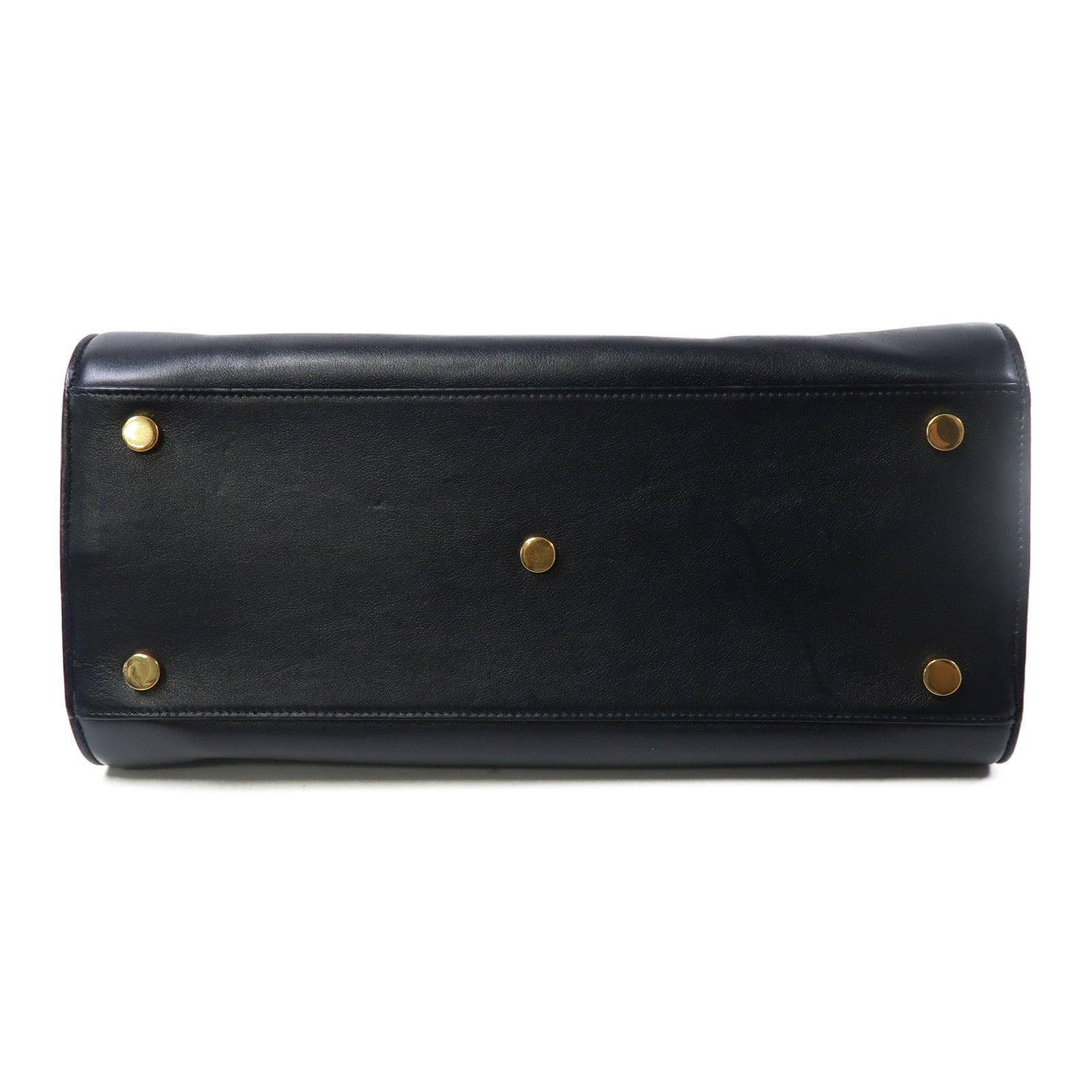 SAINT LAURENT 牛皮皮革Sac de Jour Small金扣手挽肩背兩用袋深藍色