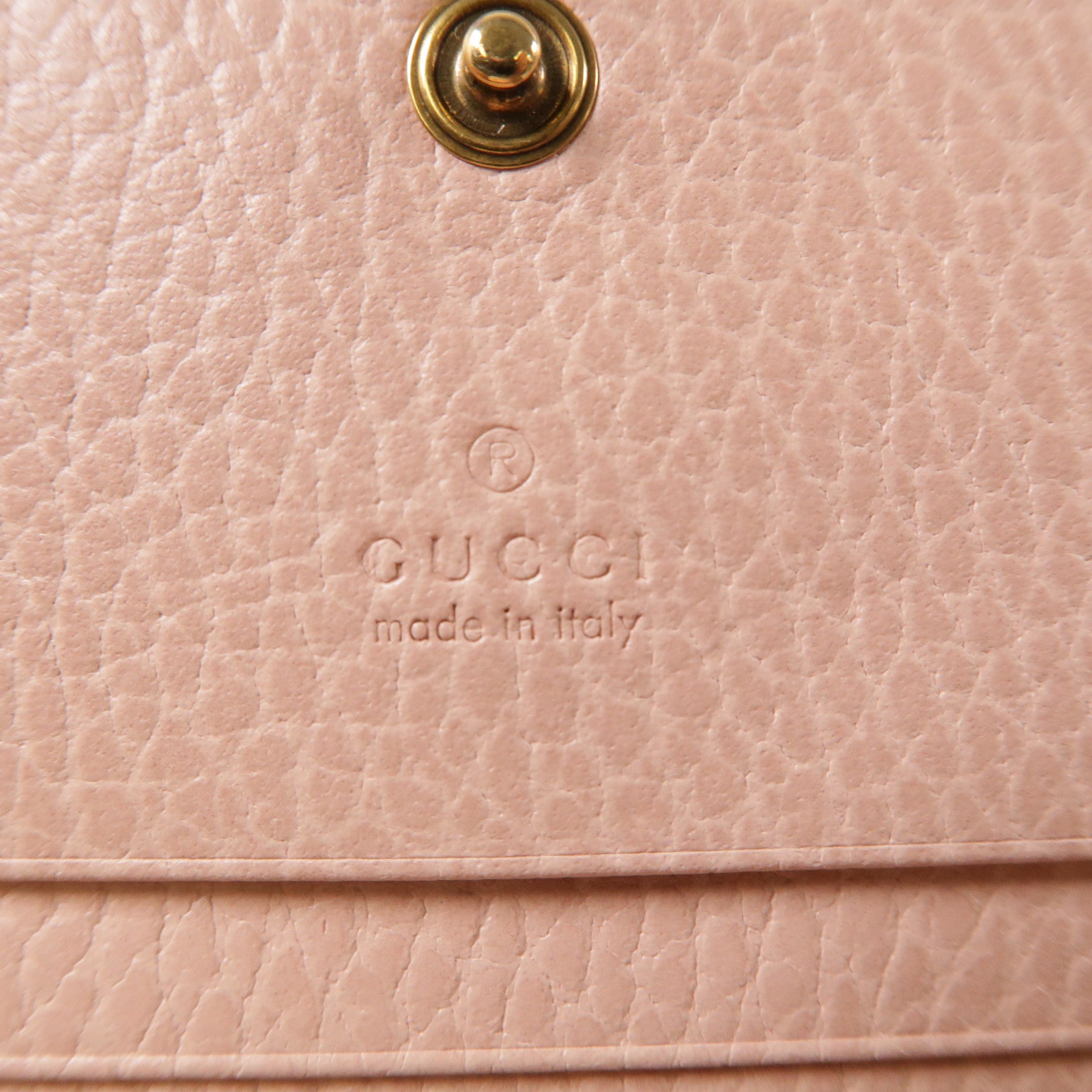 GUCCI 牛皮皮革Wallet金扣折疊錢包黑色