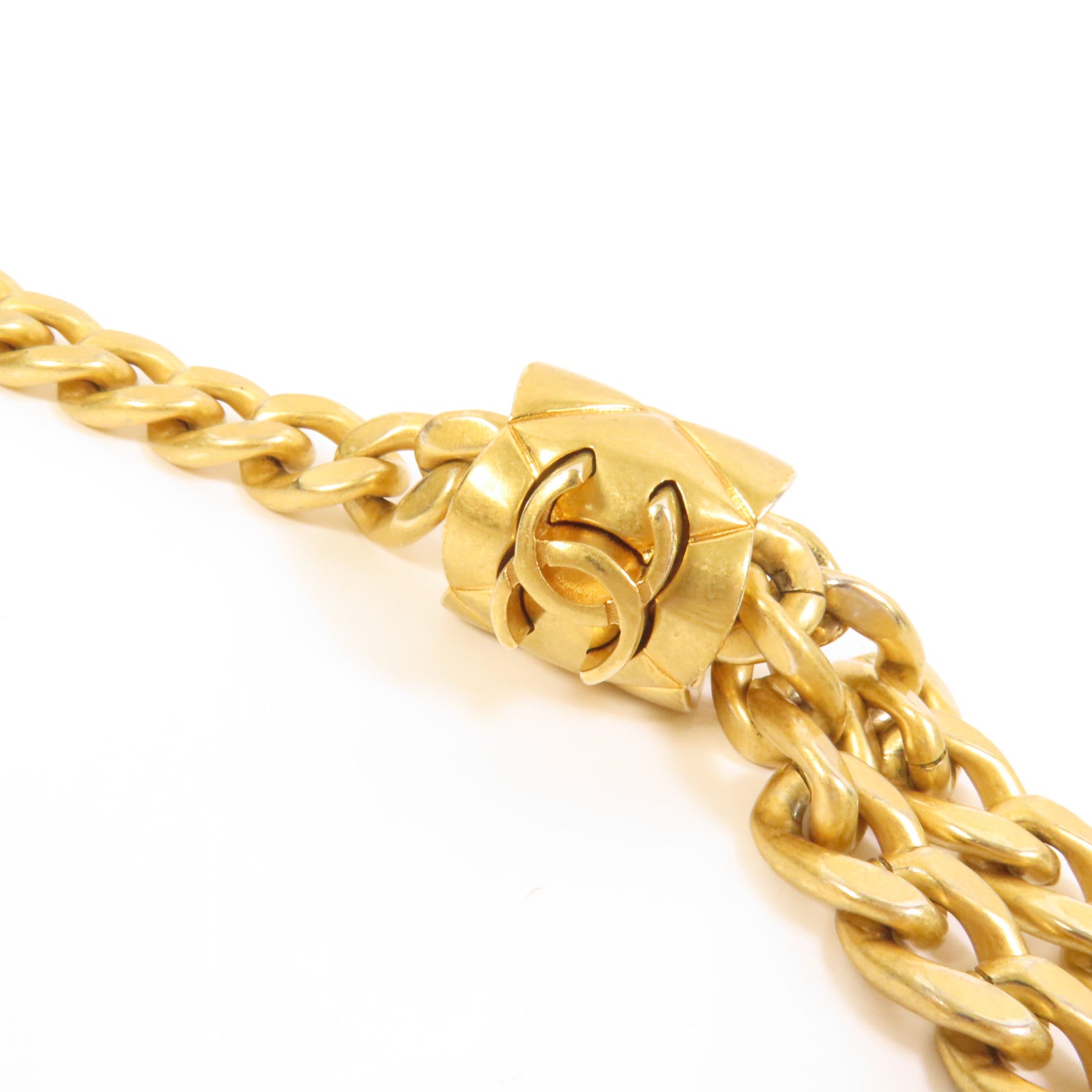 CHANEL 羊皮皮革Chain Shoulder金扣鏈帶肩背袋