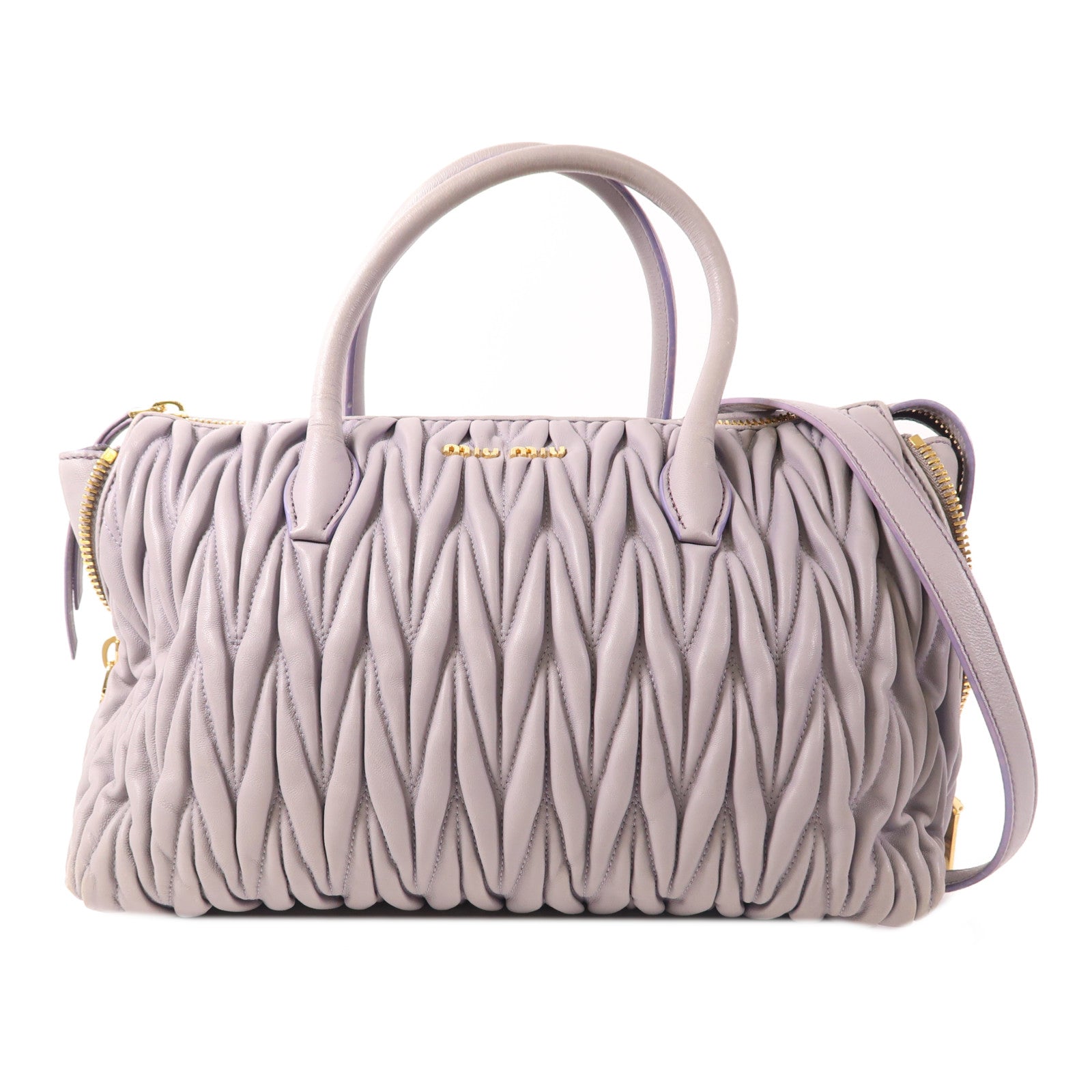 Miu Miu 羊皮皮革2 Way Shoulder Bag金扣手挽肩背兩用袋