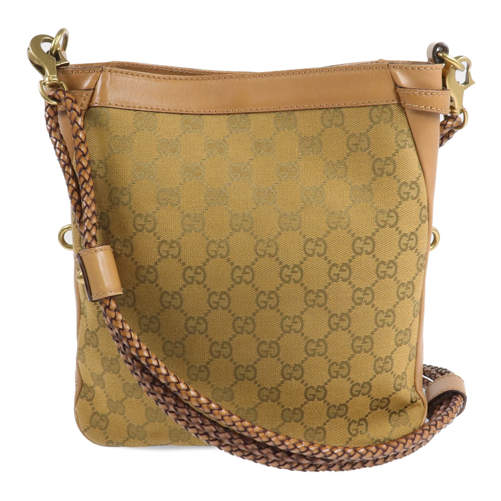 GUCCI 帆布Shoulder Bag金扣肩背袋