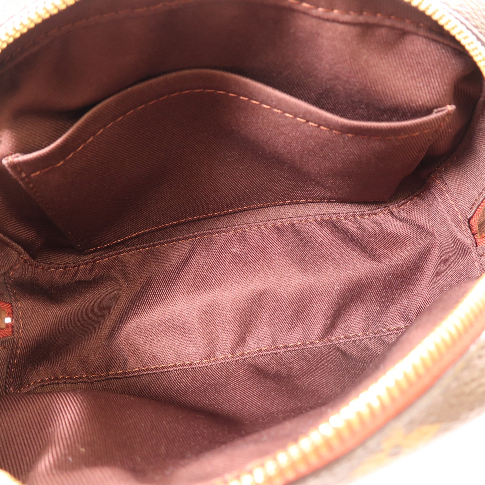LOUIS VUITTON Monogram Deauville Mini金扣肩背袋棕色